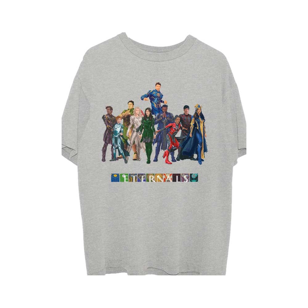 Marvel Comics Unisex T-Shirt: Eternals Colour Block Characters (Large)