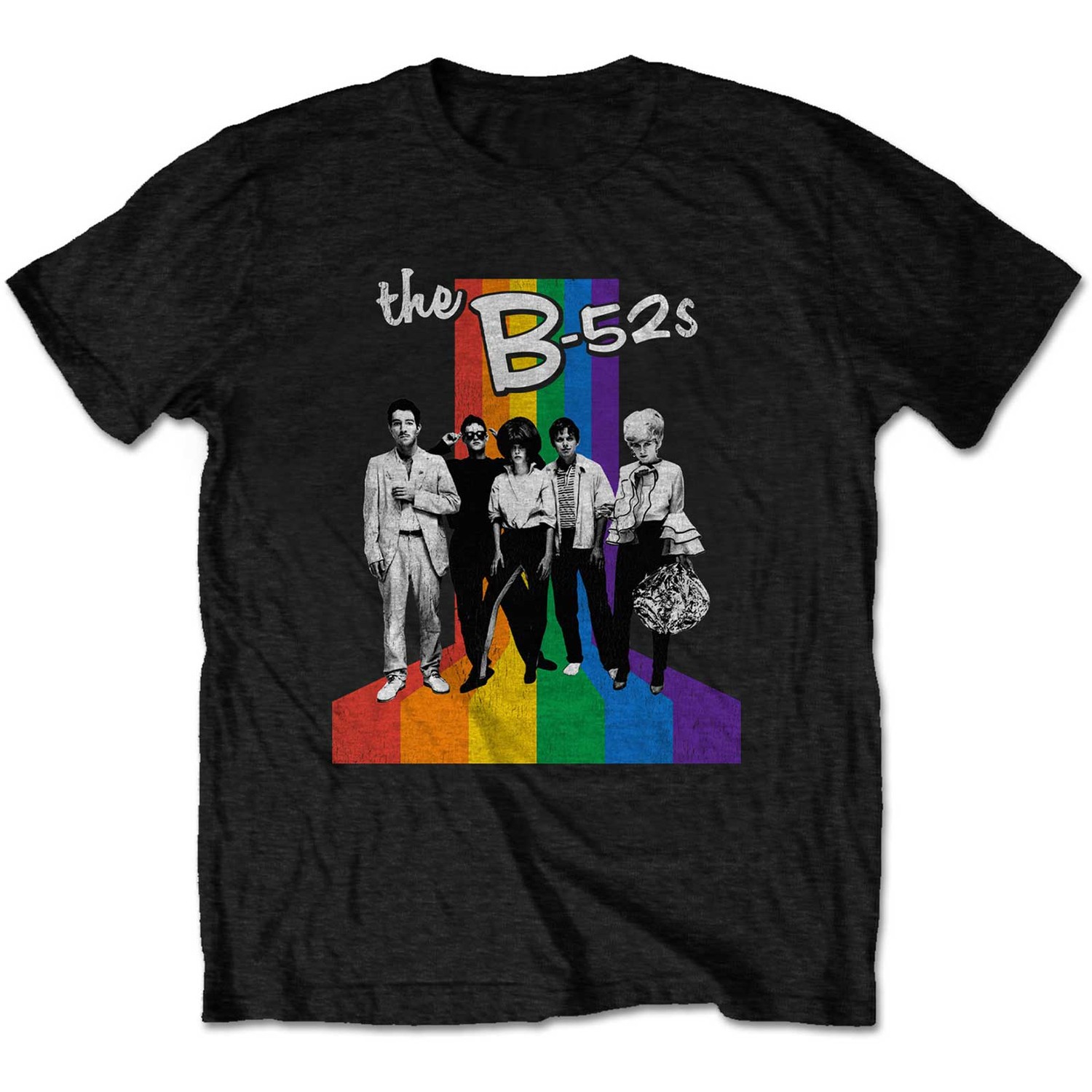 B52s Unisex T-Shirt: Rainbow Stripes (XX-Large)