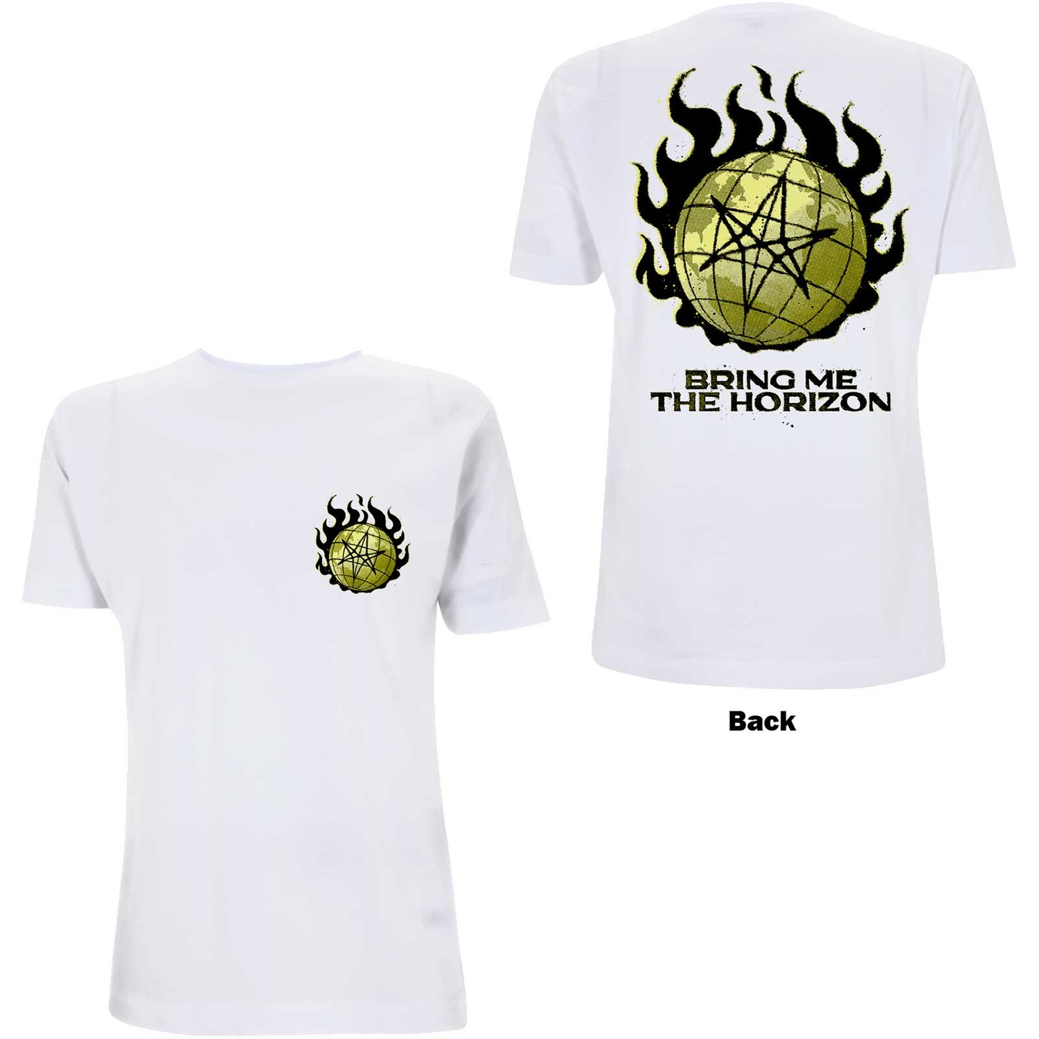 Bring Me The Horizon Unisex T-Shirt: Globe (Back Print) (Small)