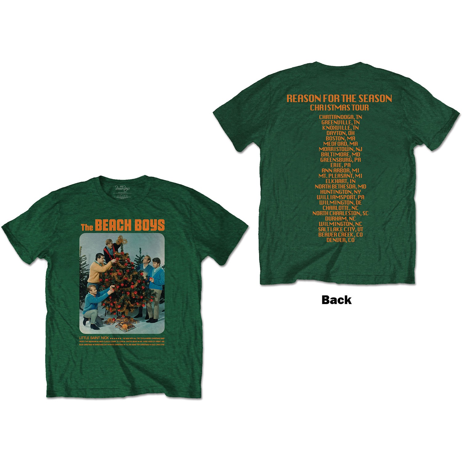 The Beach Boys Unisex T-Shirt: Xmas Album (Back Print) (Small)