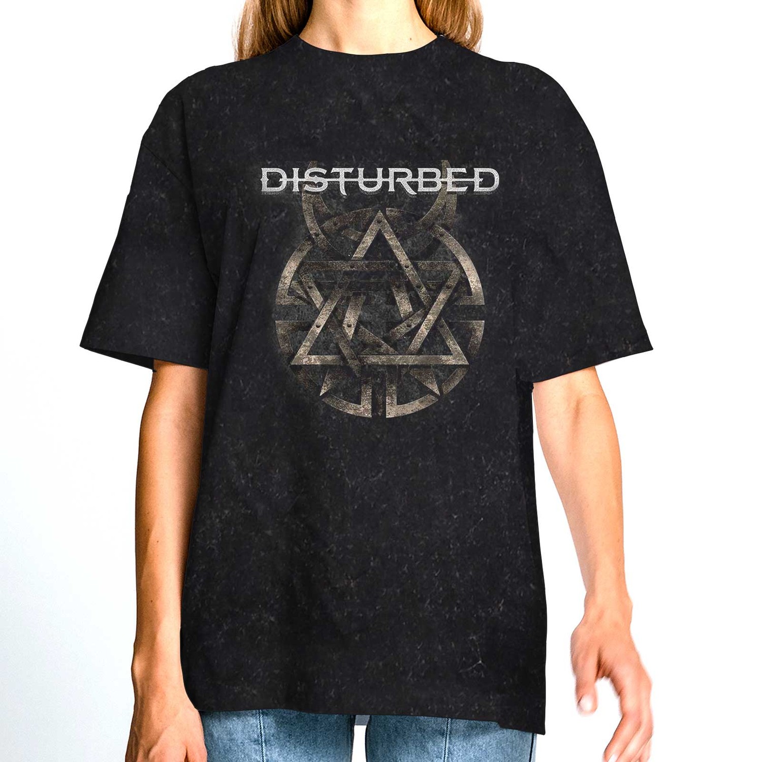 Disturbed Unisex T-Shirt: Riveted (Wash Collection) (Large)