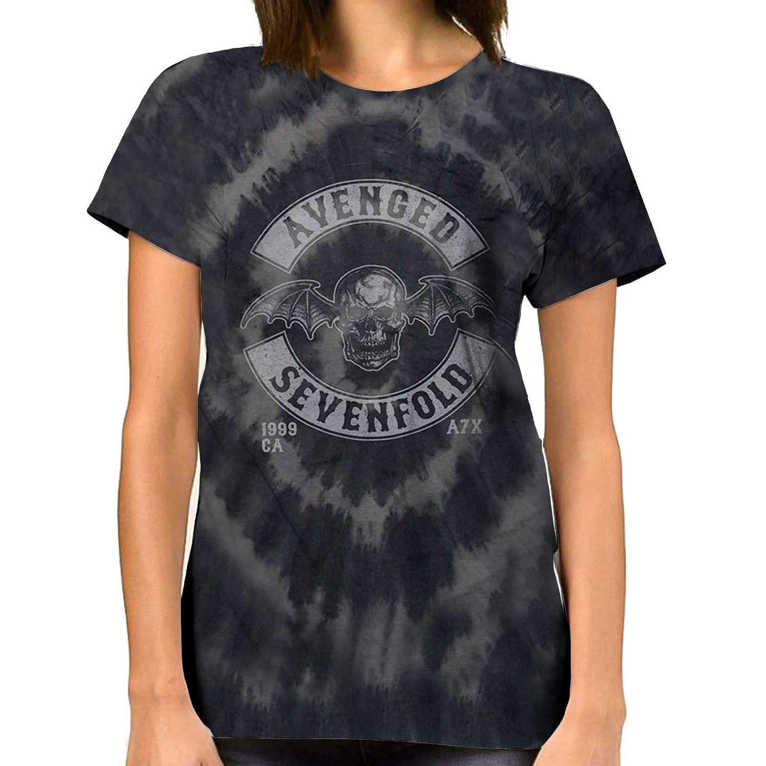 Avenged Sevenfold Unisex T-Shirt: Deathbat Crest (Wash Collection) (Medium)