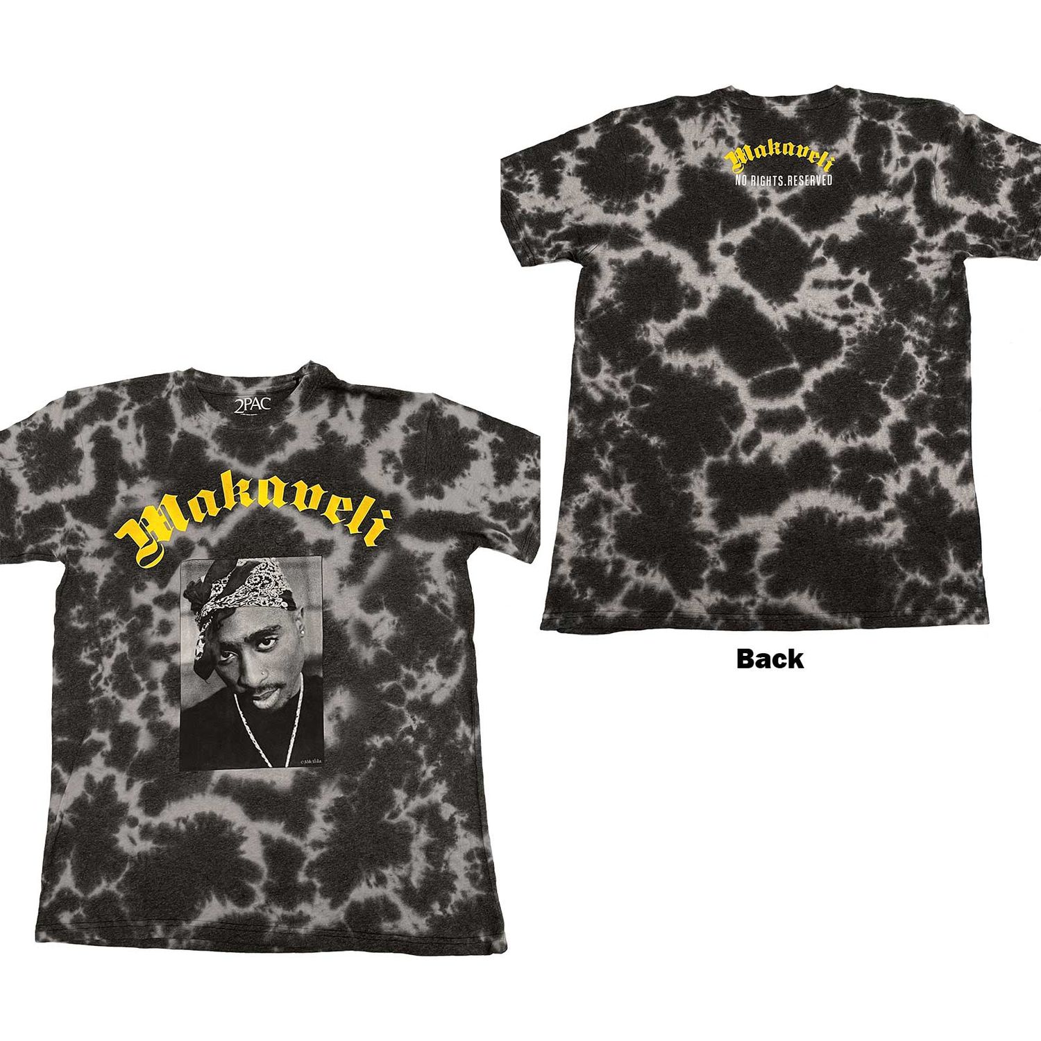 Tupac Unisex T-Shirt: Makaveli (Wash Collection & Back Print) (Medium)