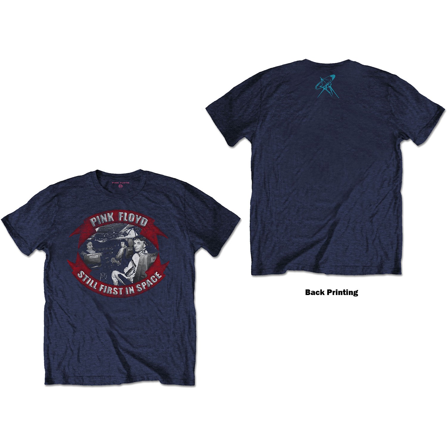 Pink Floyd Unisex T-Shirt: First In Space Vignette (Back Print) (Medium)