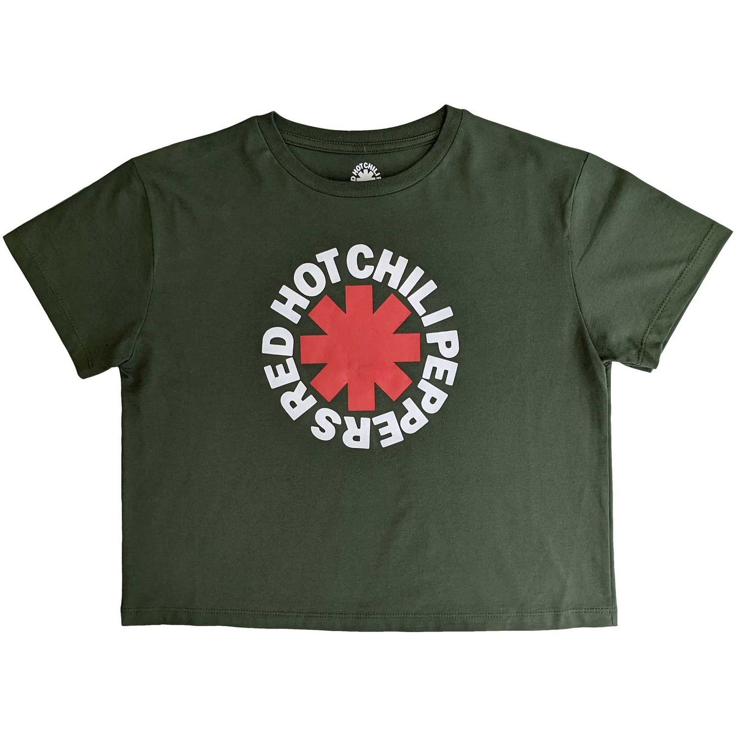 Red Hot Chili Peppers Ladies Crop Top: Classic Asterisk (Large)