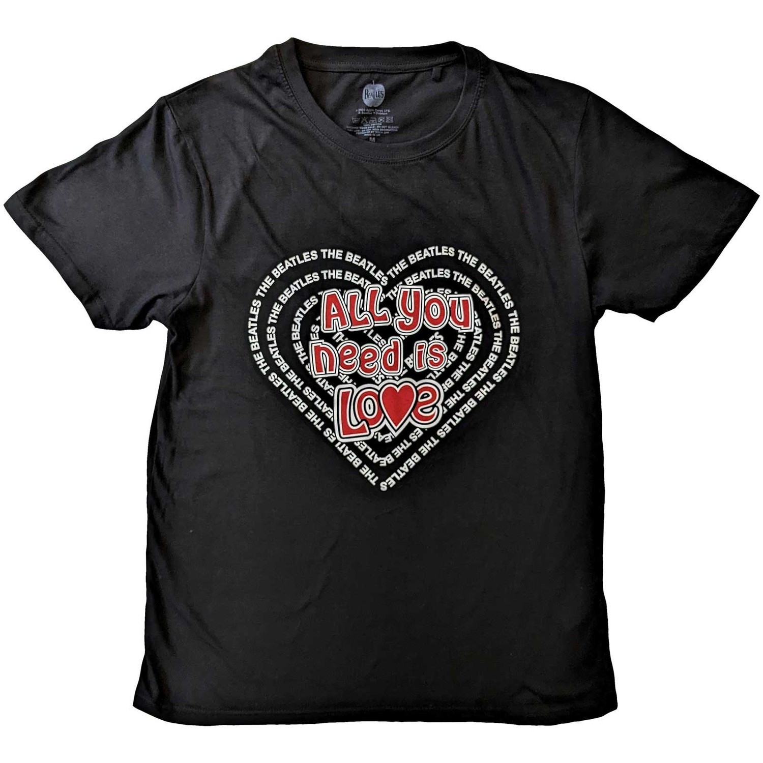 The Beatles Unisex T-Shirt: All You Need Is Love Heart (Large)