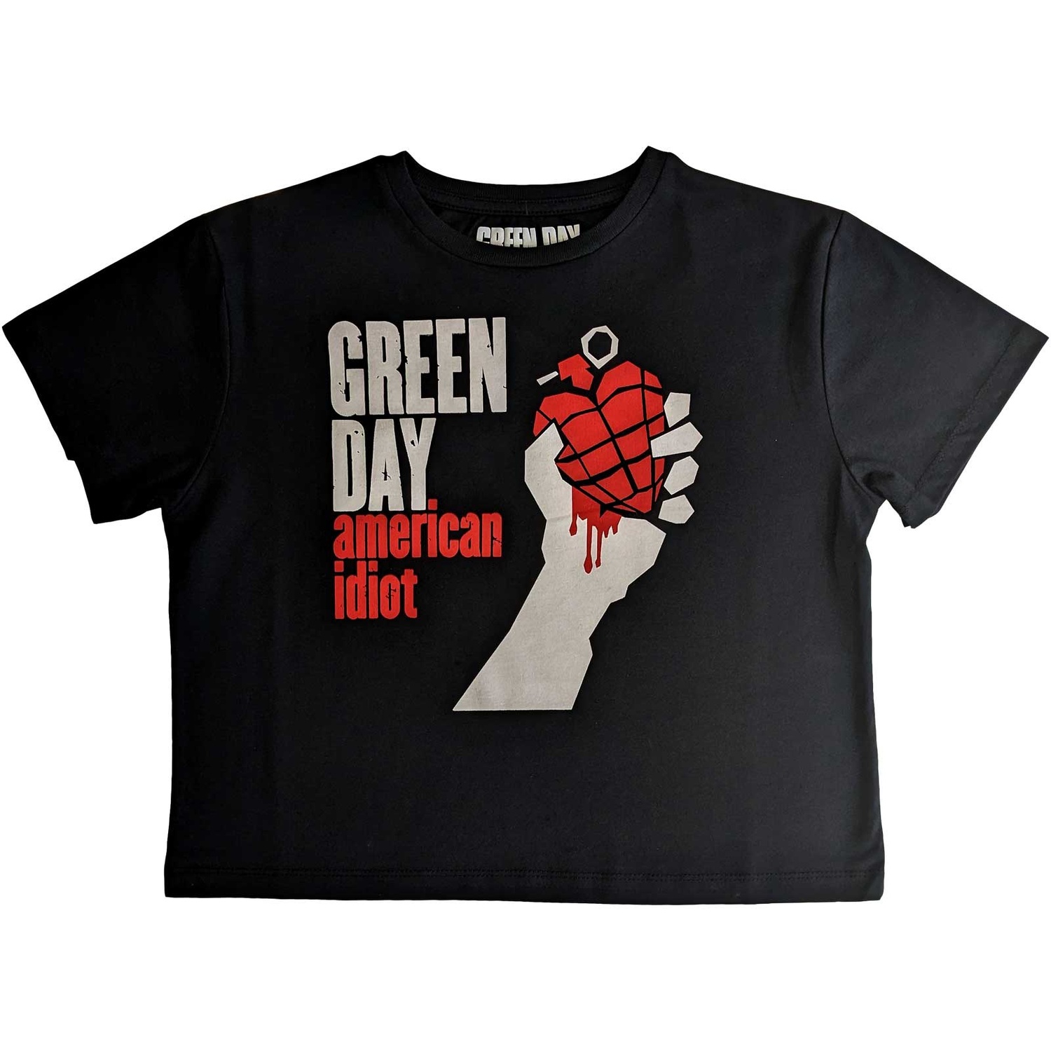 Green Day Ladies Crop Top: American Idiot (X-Large)
