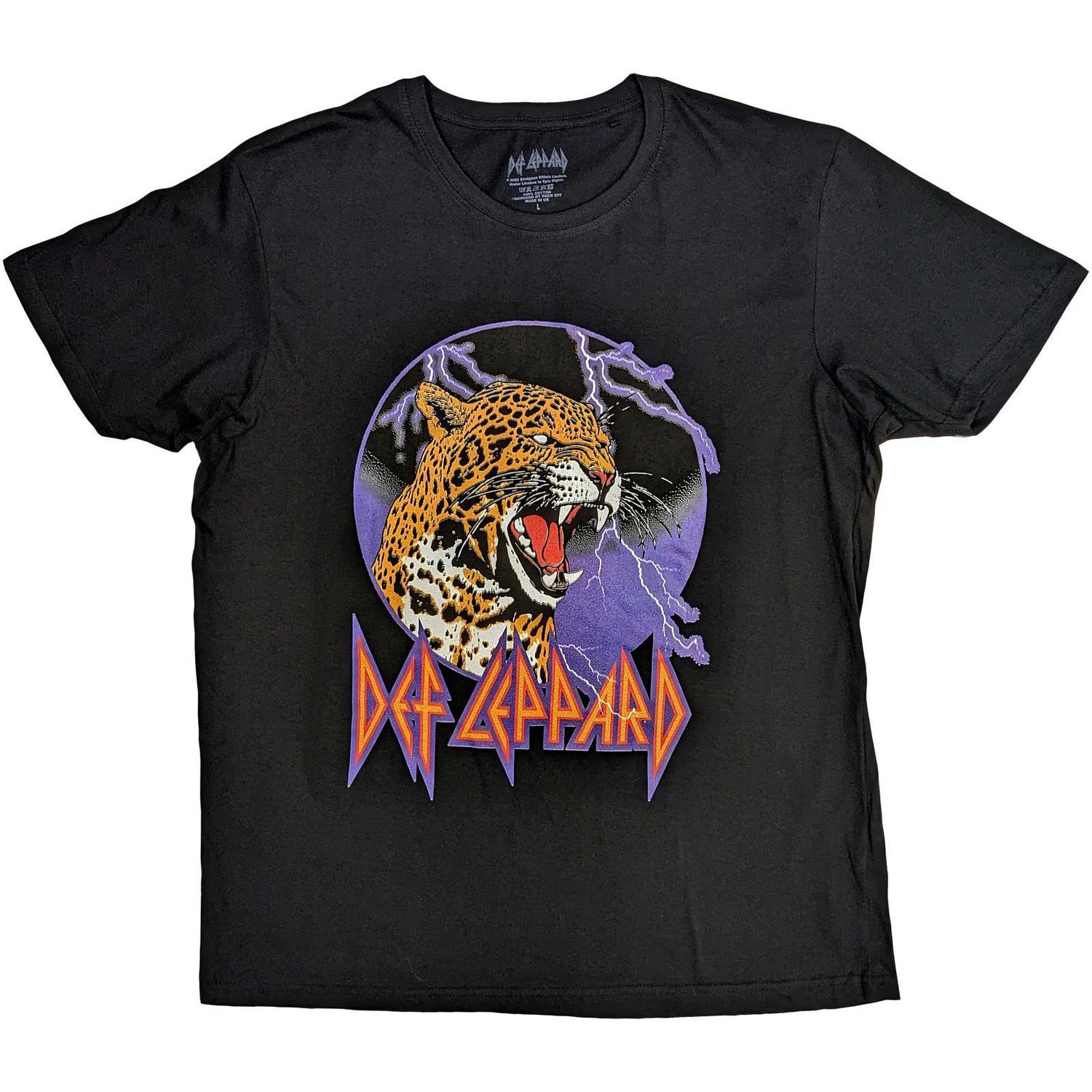 Def Leppard Unisex T-Shirt: Lightning Leopard (Small)