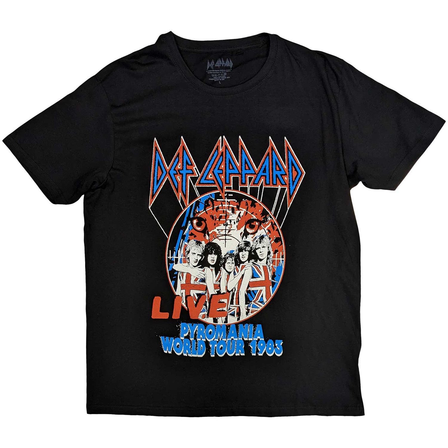 Def Leppard Unisex T-Shirt: Pyro World Tour (Medium)