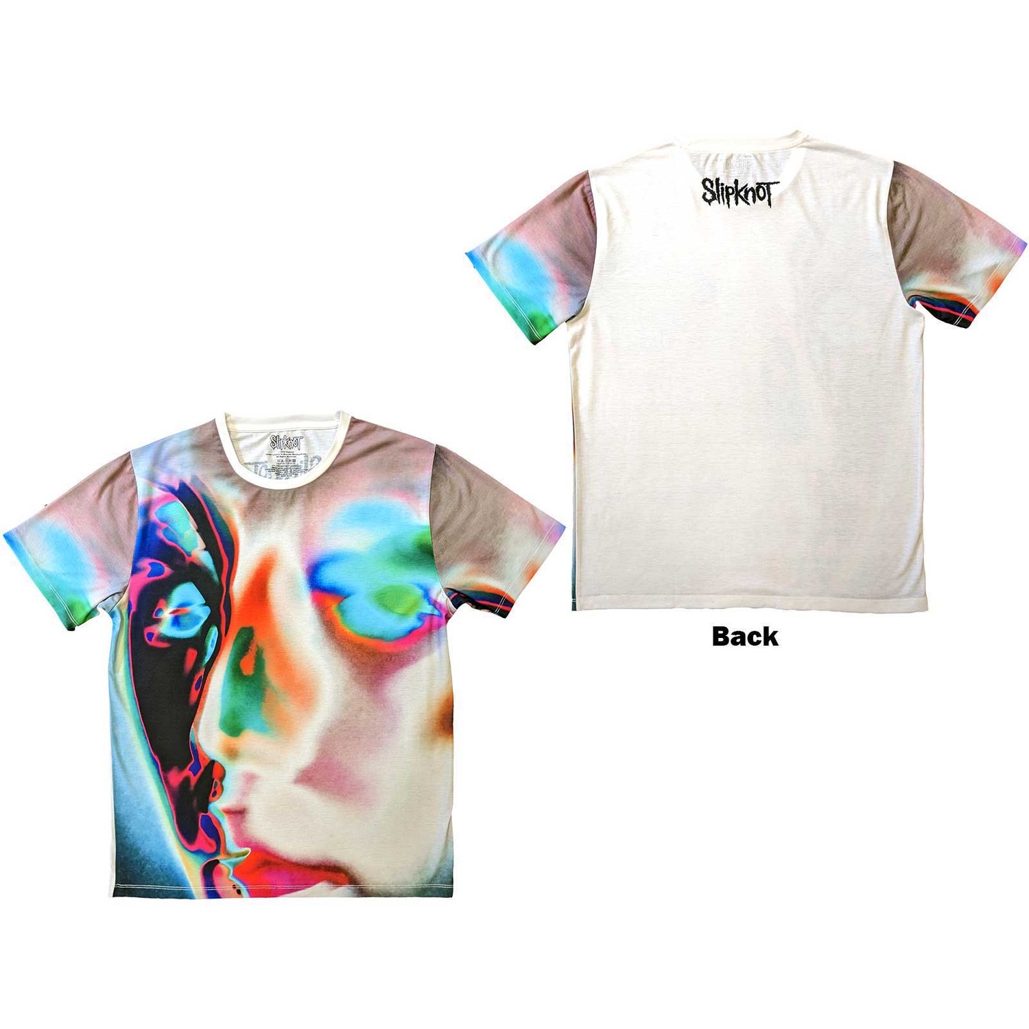 Slipknot Unisex T-Shirt: Adderall Face (Back Print) (Small)