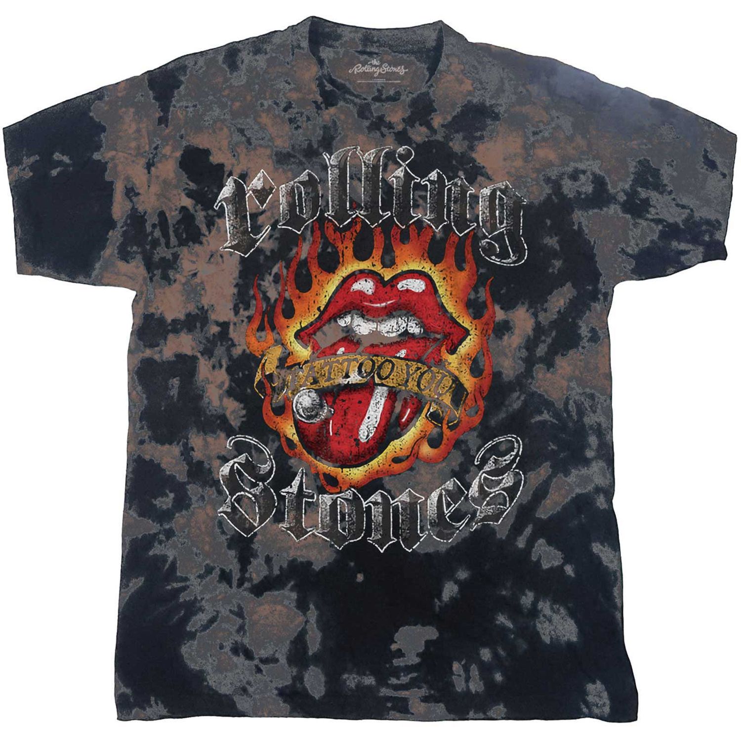 The Rolling Stones Kids T-Shirt: Tattoo Flames (Wash Collection) (3-4 Years)