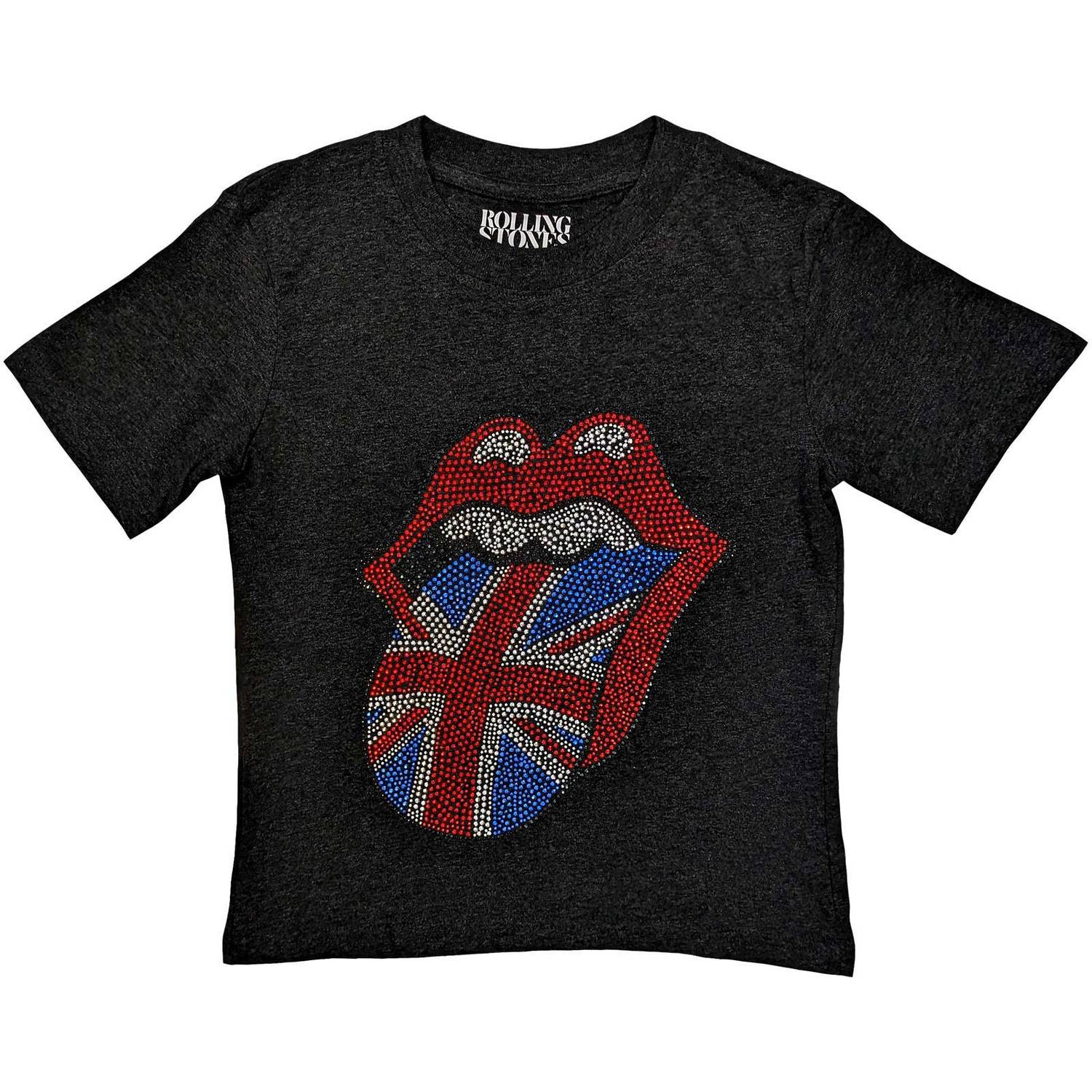 The Rolling Stones Kids Embellished T-Shirt: British Tongue (Diamante) (3-4 Years)