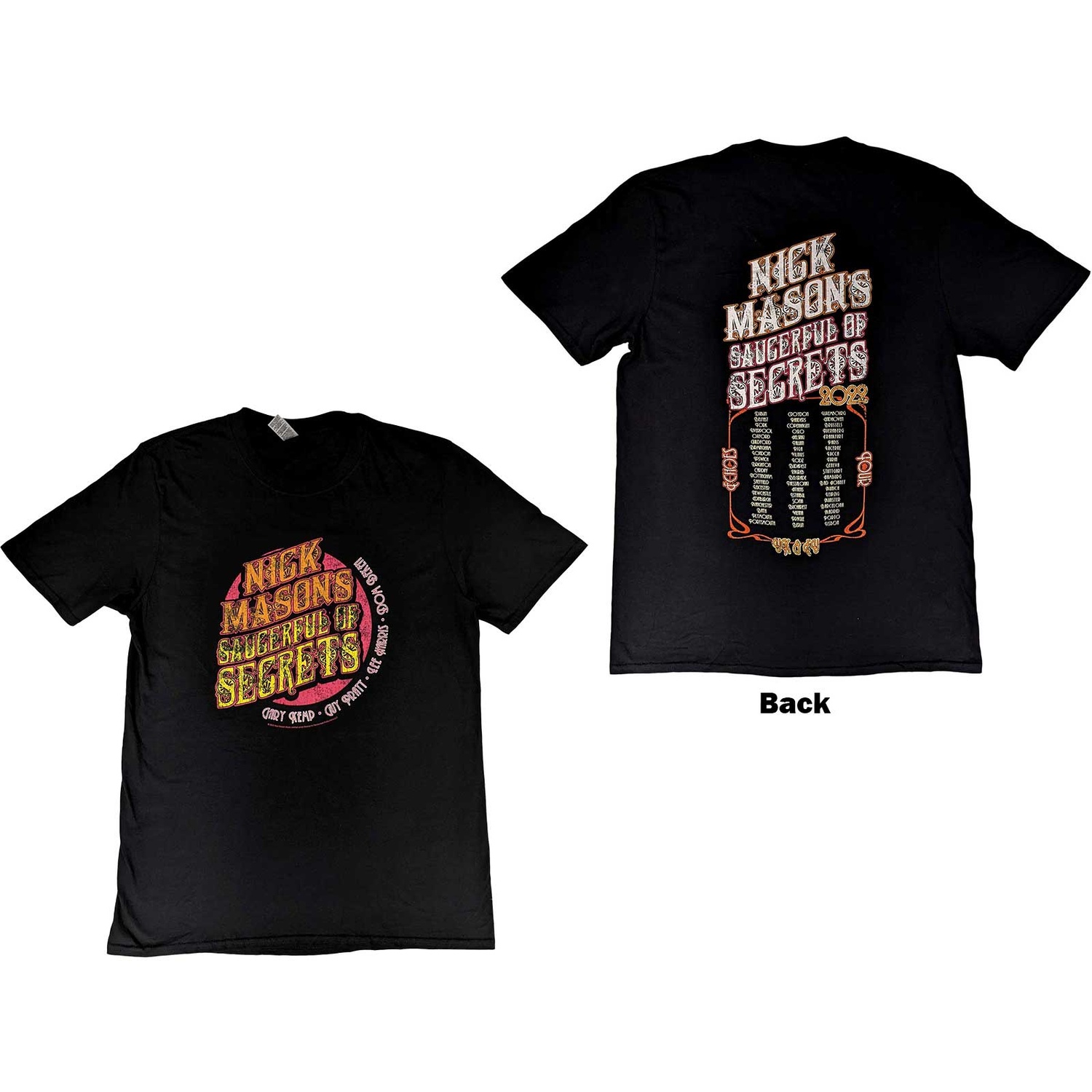 Nick Mason's Saucerful of Secrets Unisex T-Shirt: Echoes European Tour 2022 (Back Print & Ex-Tour) (X-Large)