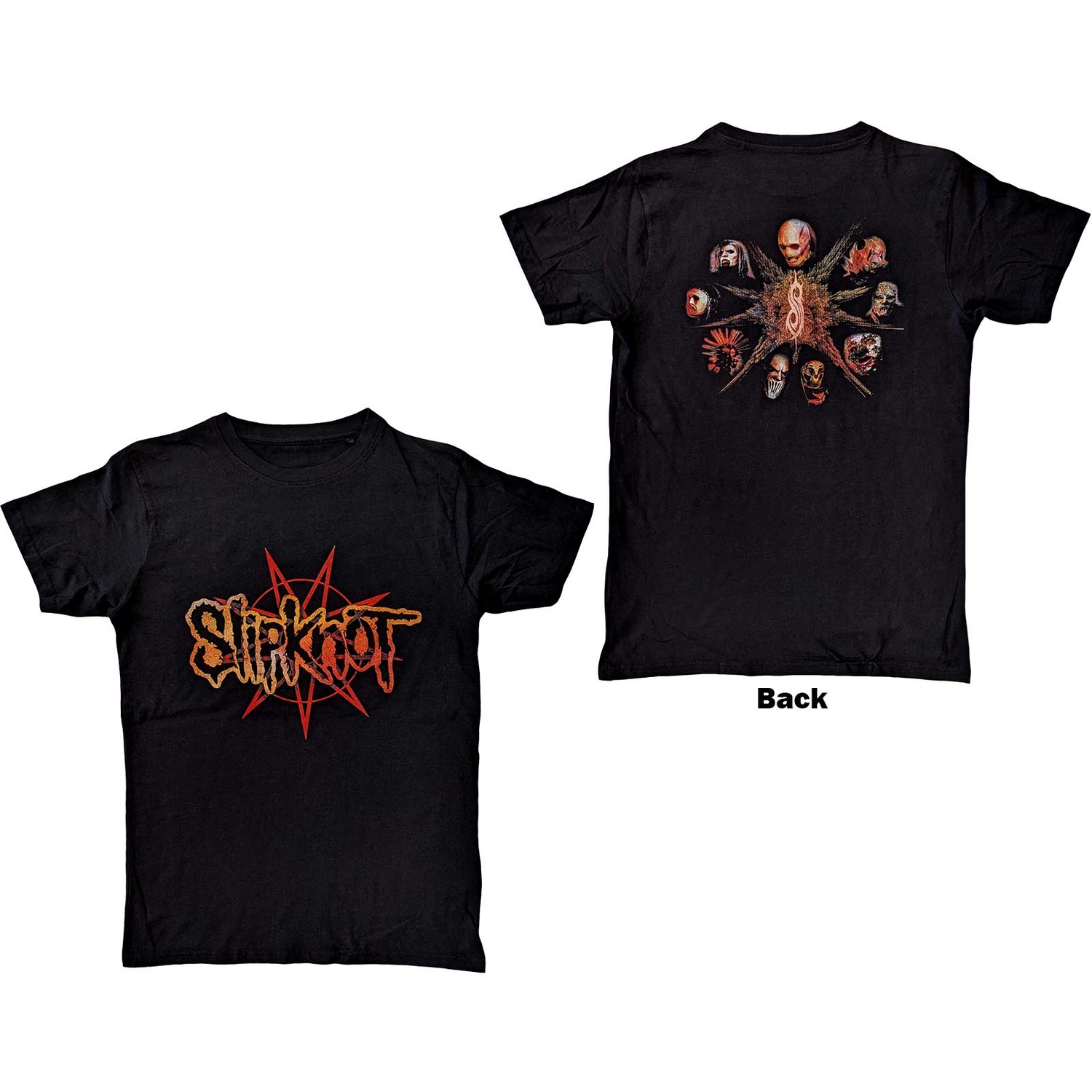 Slipknot Unisex T-Shirt: The End So Far Pentagram Heads (Back Print) (XX-Large)