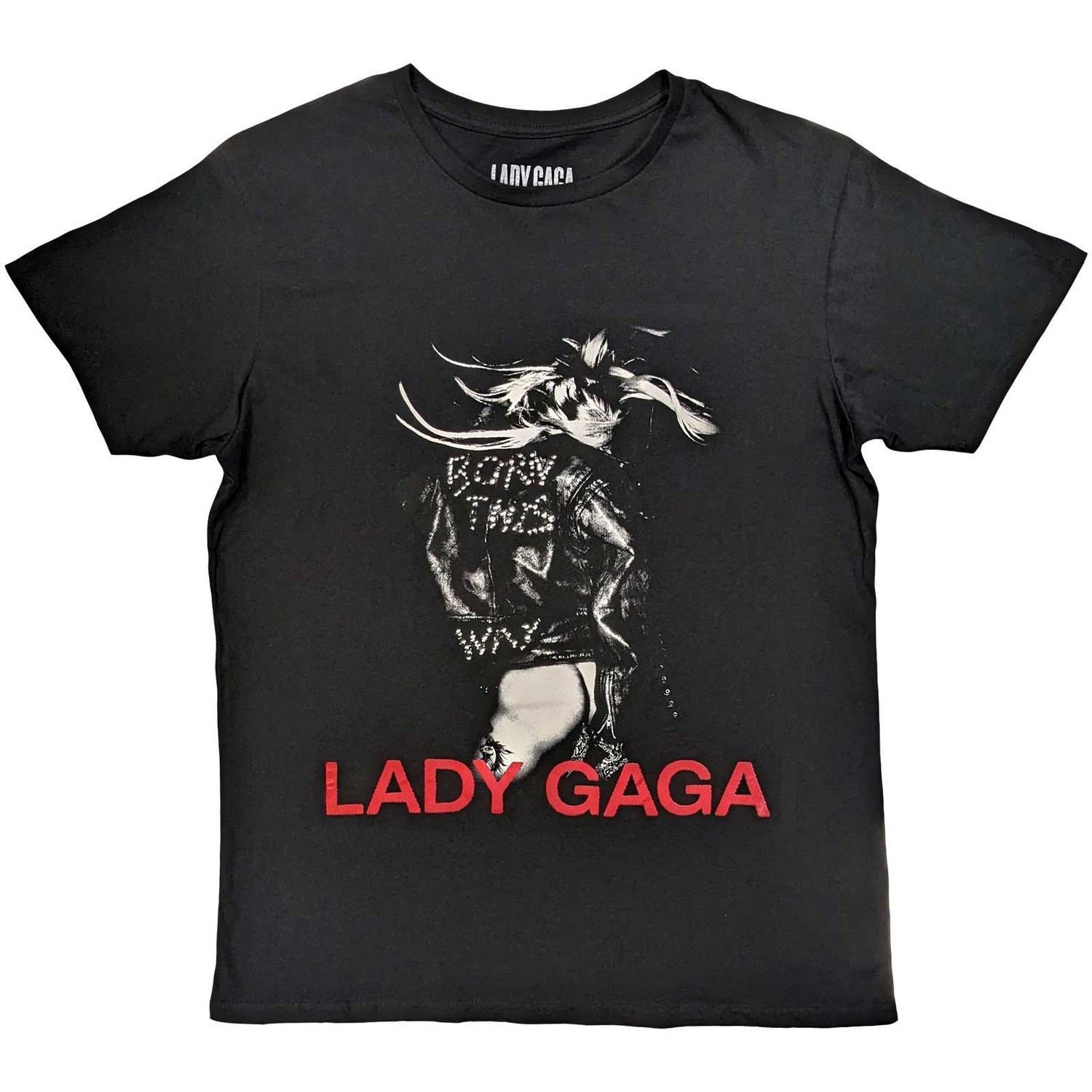 Lady Gaga Unisex T-Shirt: Leather Jacket (X-Large)
