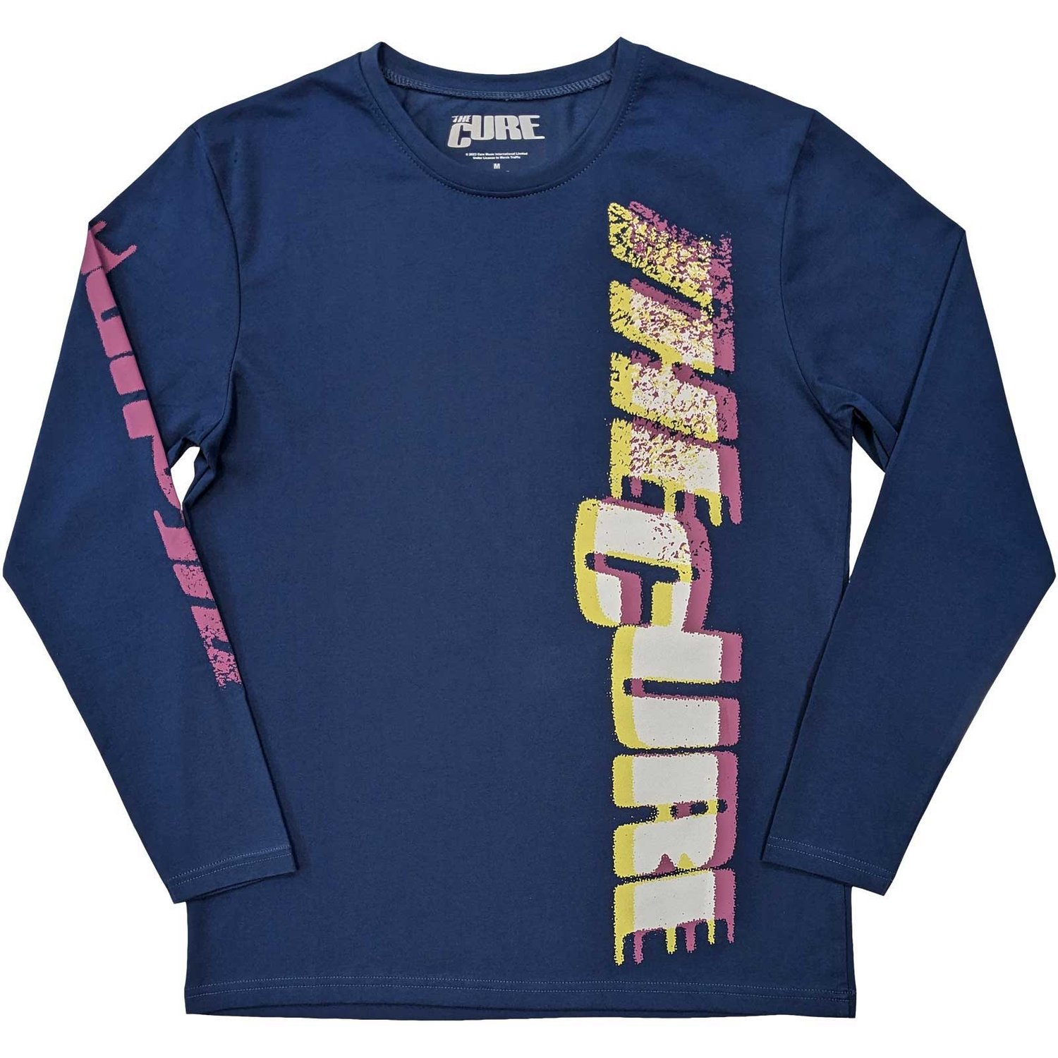The Cure Unisex Long Sleeve T-Shirt: Glitched Logo (Sleeve Print) (Medium)