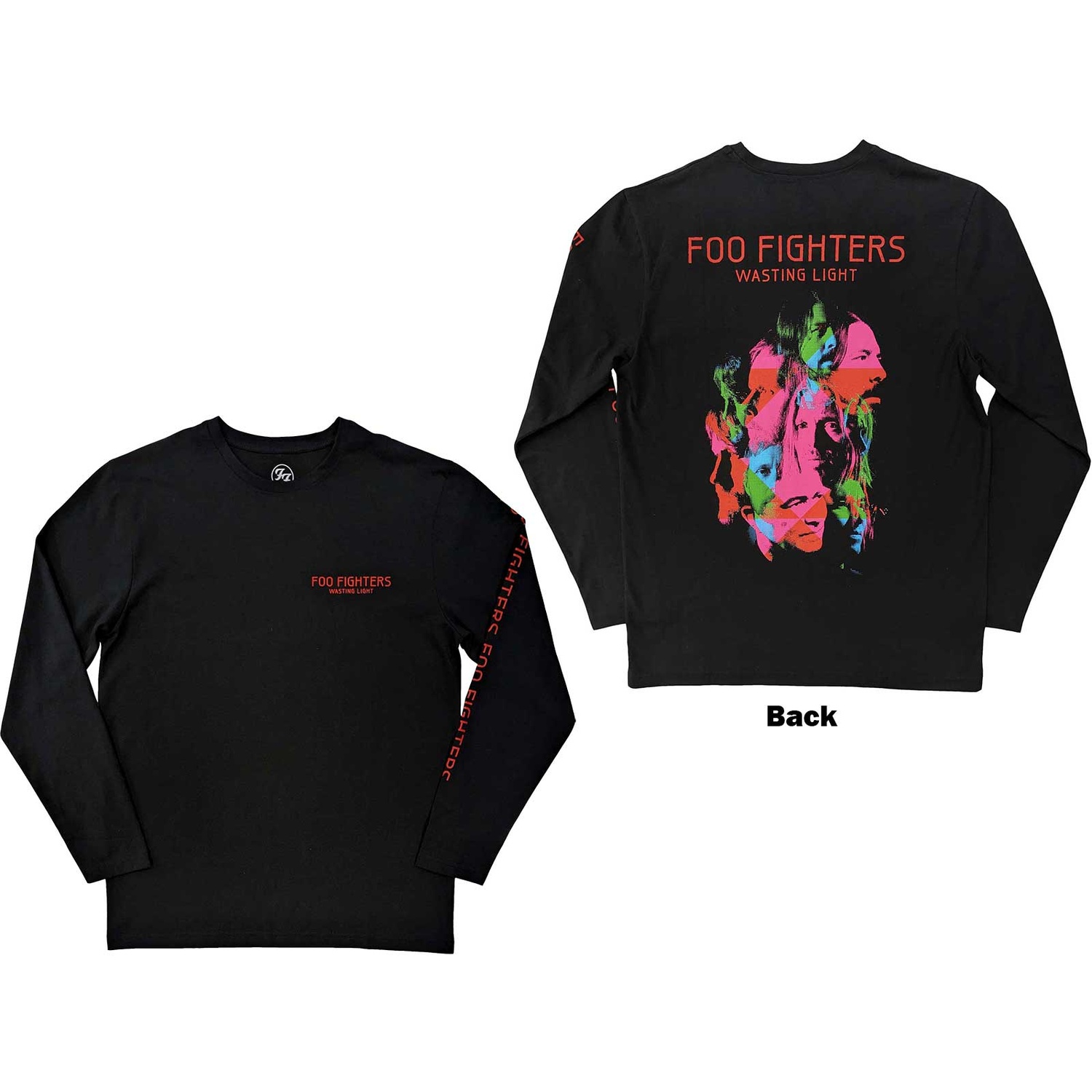 Foo Fighters Unisex Long Sleeve T-Shirt: Wasting Light (Back & Sleeve Print) (XX-Large)