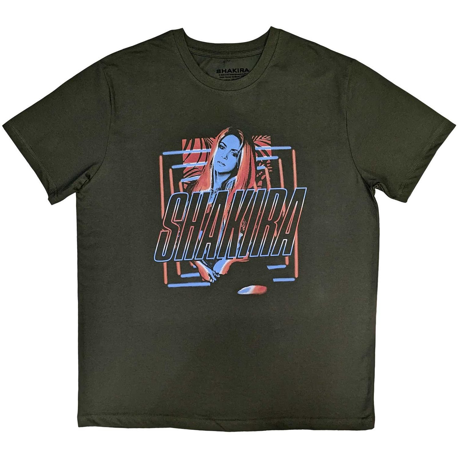Shakira Unisex T-Shirt: Squares and Logo (Small)