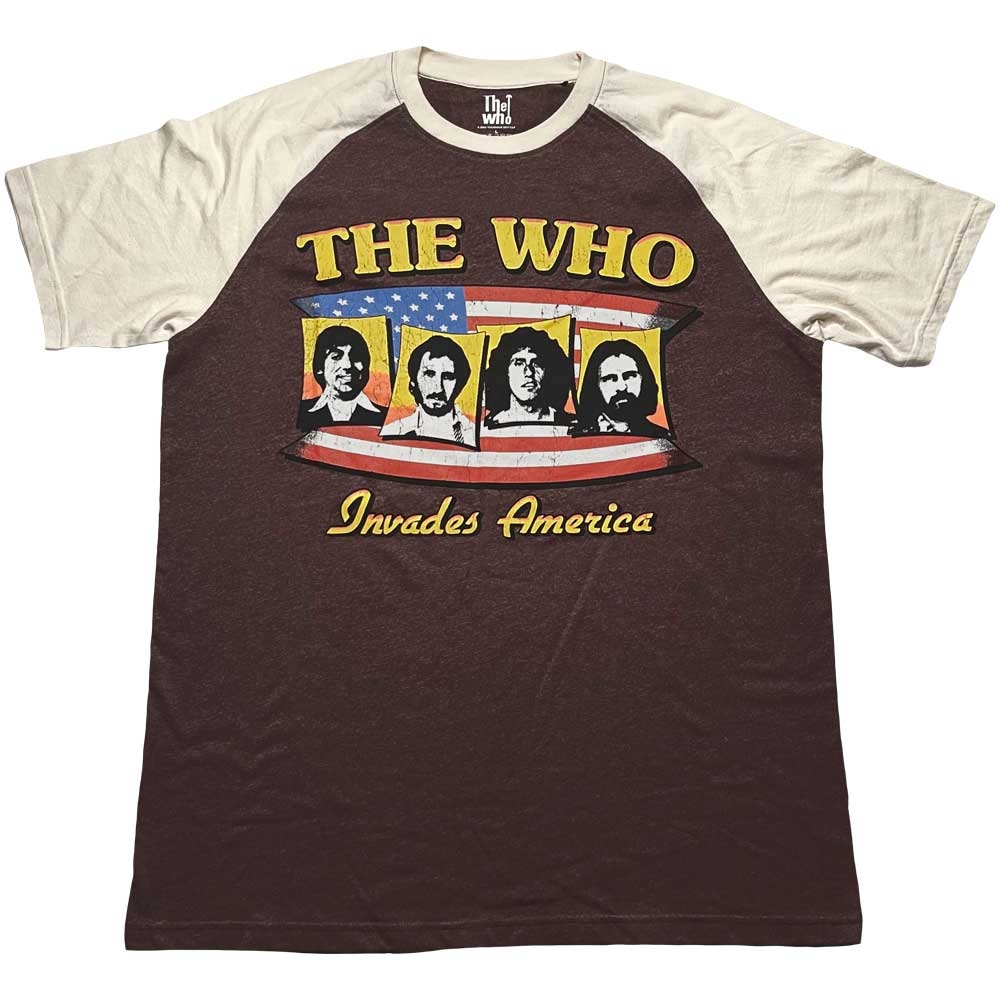 The Who Unisex Raglan T-Shirt: Invades America (X-Large)