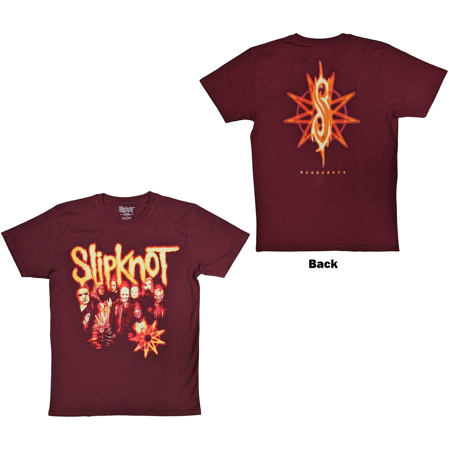 Slipknot Unisex T-Shirt: The End So Far Group Photo Tribal S Nonogram (Back Print) (XX-Large)