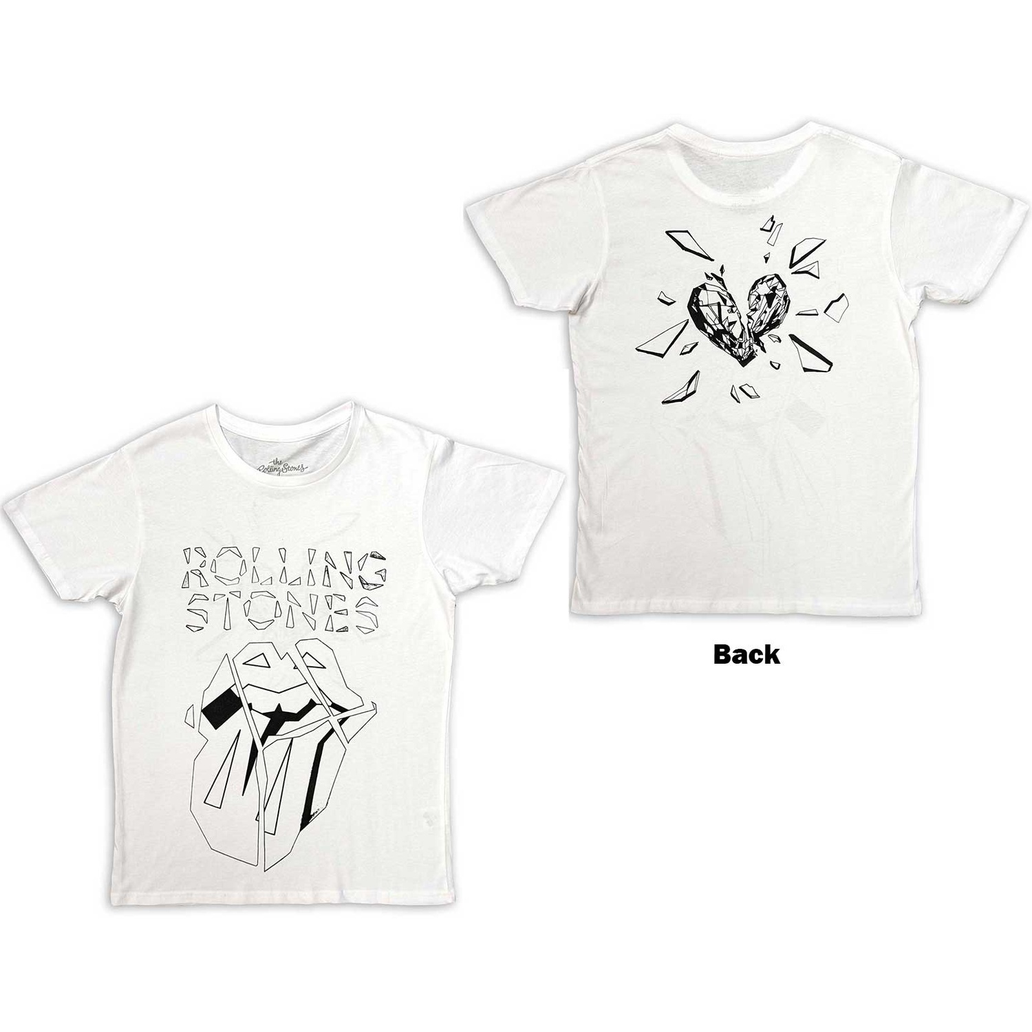 The Rolling Stones Unisex T-Shirt: Hackney Diamonds Diamond Tongue Outline (Back Print) (Large)
