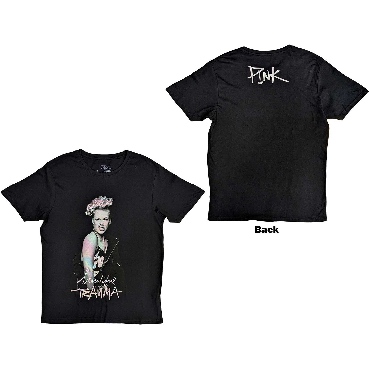 Pink Unisex T-Shirt: Wink (Back Print) (X-Large)