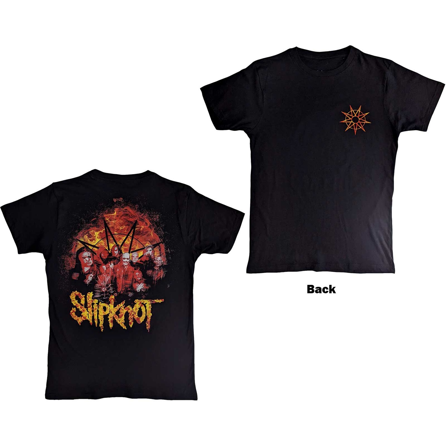 Slipknot Unisex T-Shirt: The End So Far Flame Logo (Back Print) (Small)