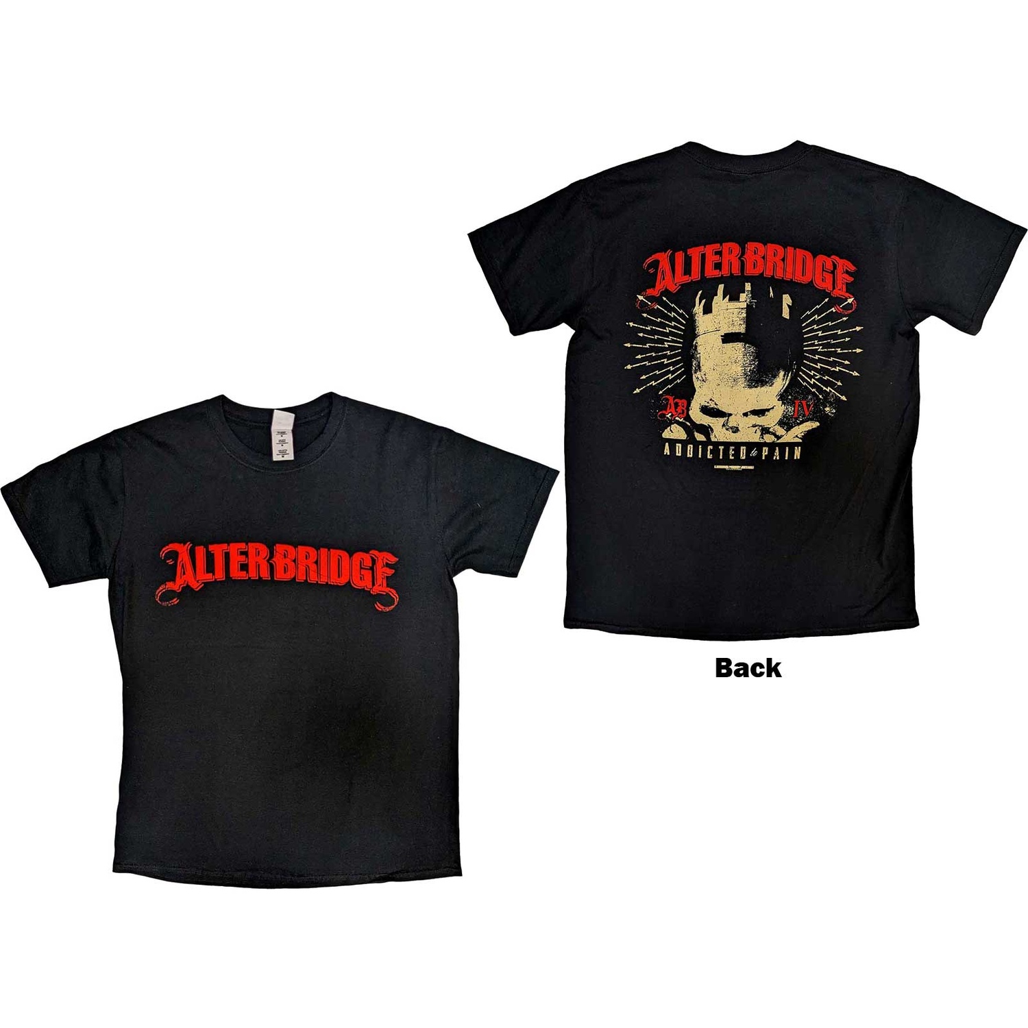 Alter Bridge Unisex T-Shirt: Addicted To Pain (Back Print) (Small)
