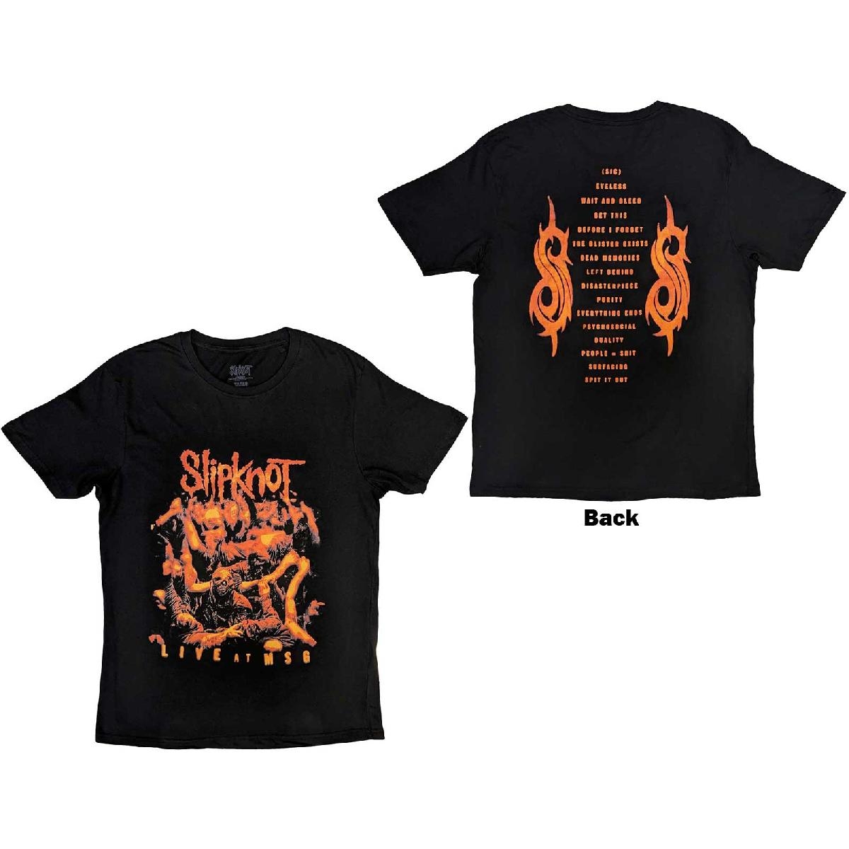 Slipknot Unisex T-Shirt: Live at MSG Orange (Back Print) (X-Large)