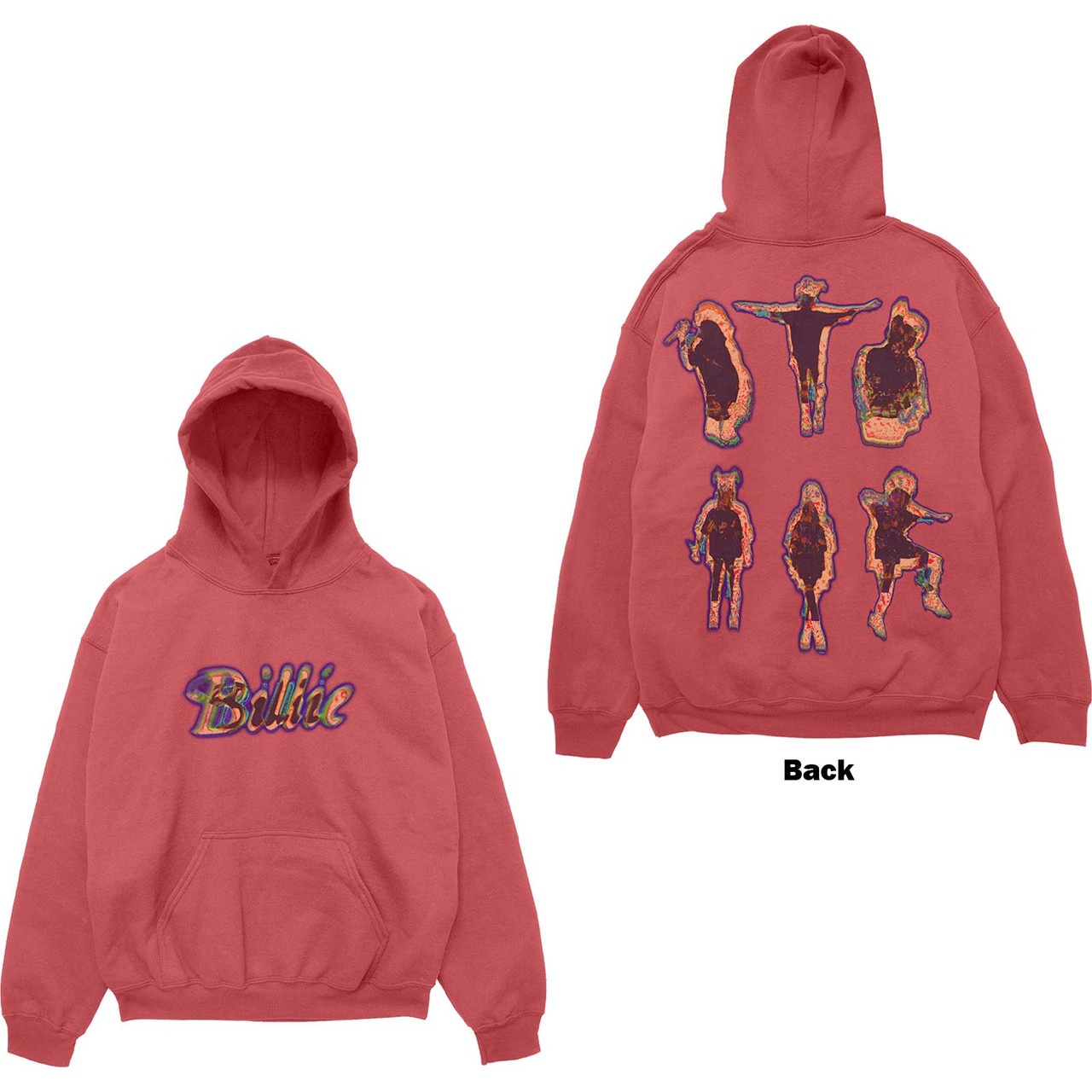 Billie Eilish Unisex Pullover Hoodie: Silhouettes (Back Print) (Small)