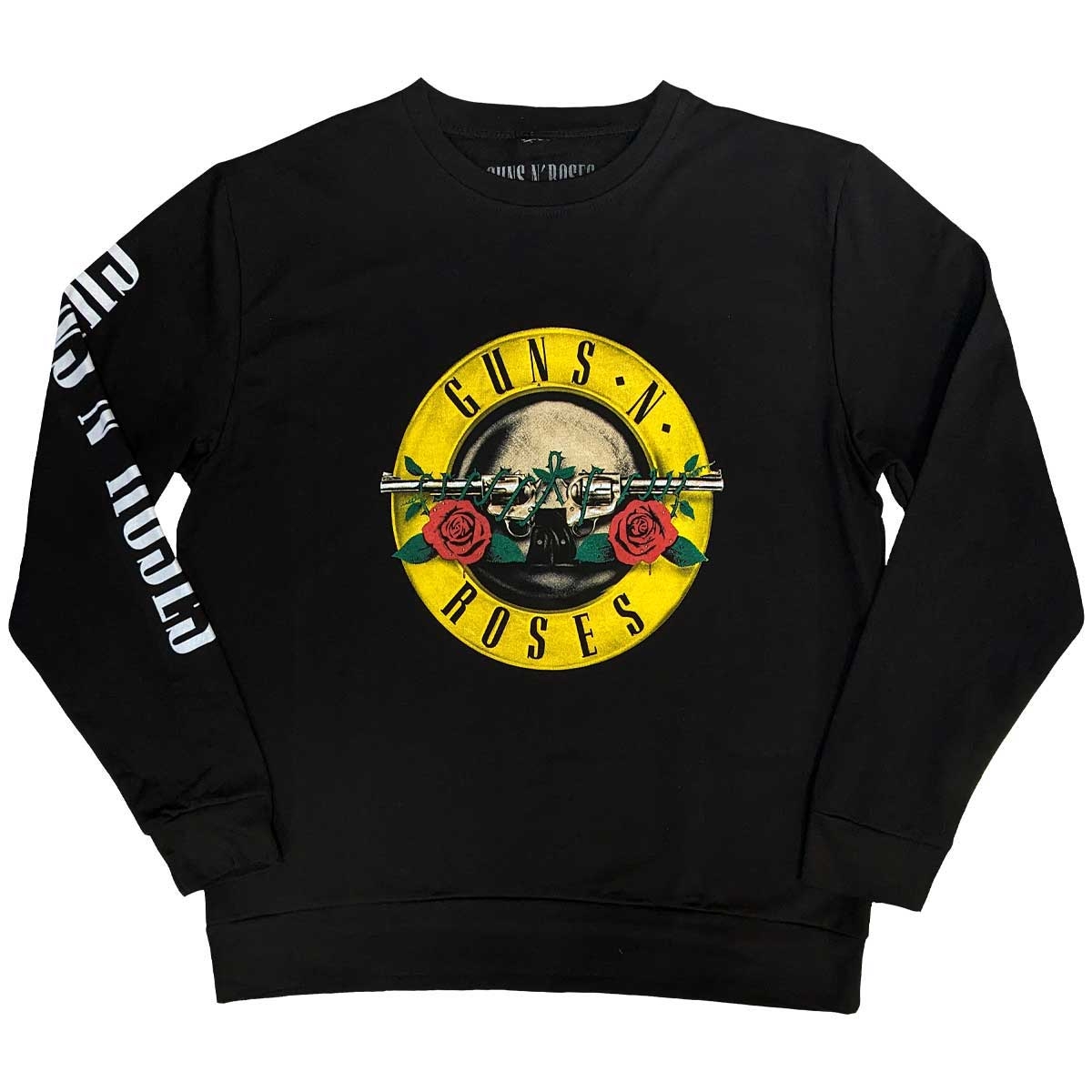 Guns N' Roses Unisex Sweatshirt: Classic Logo (Sleeve Print) (Small)