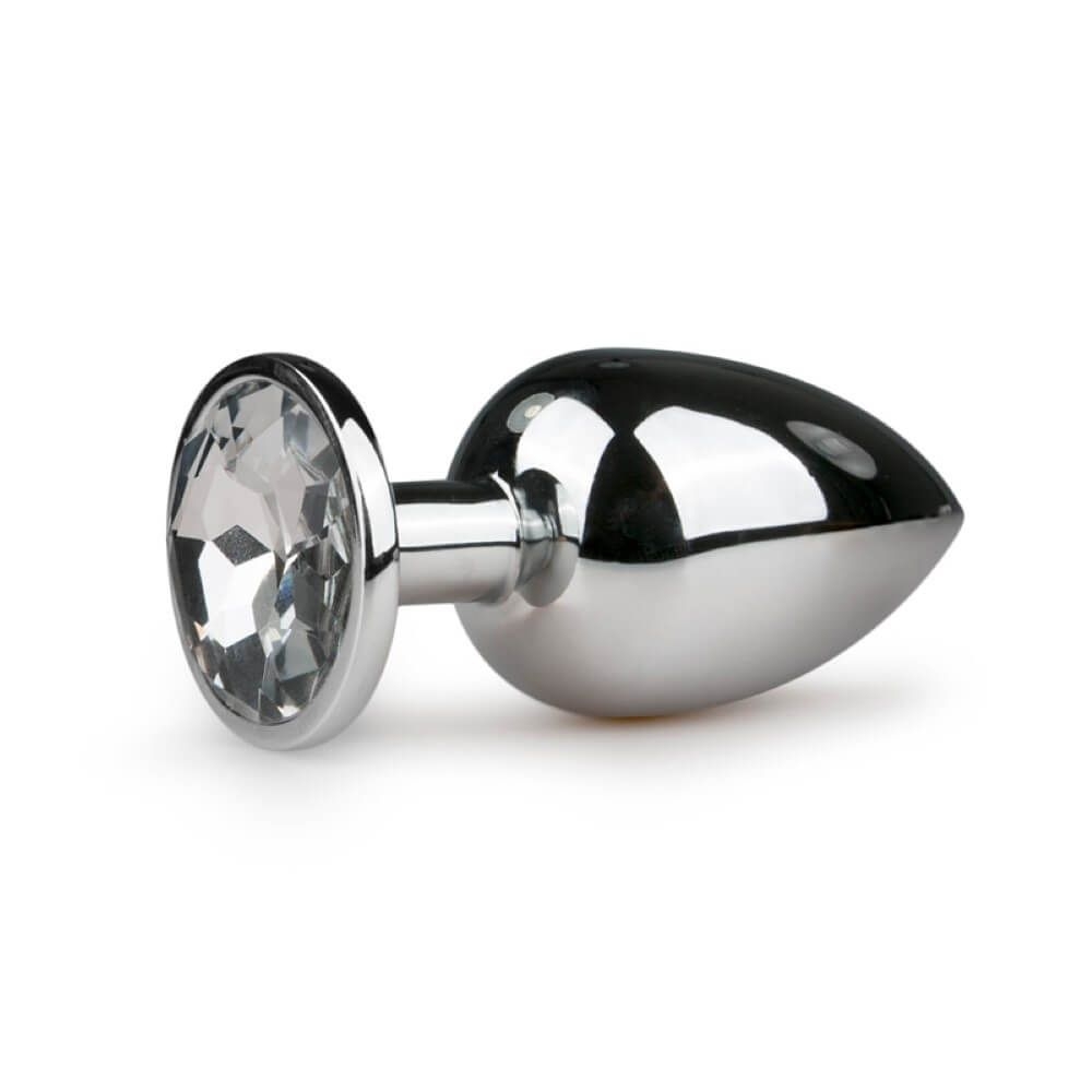 Stål buttplug med smyckesten Medium