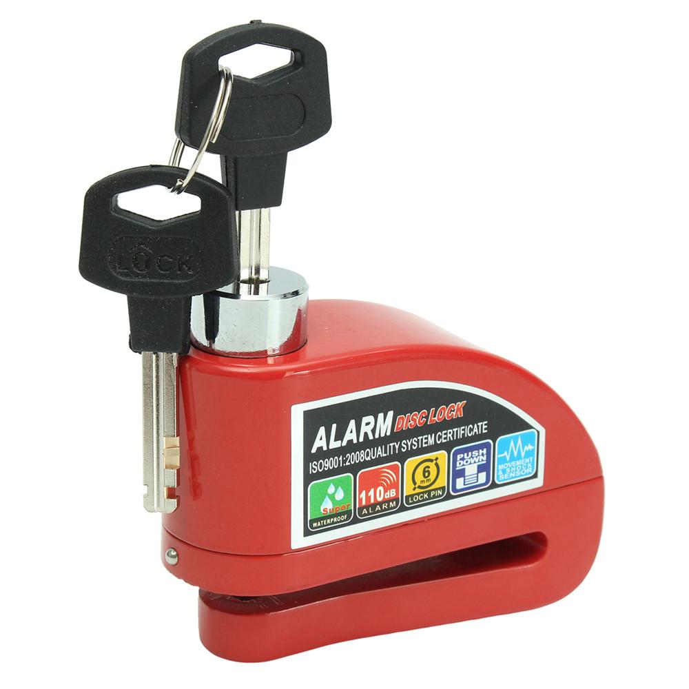 Motorcyle lock with alarm