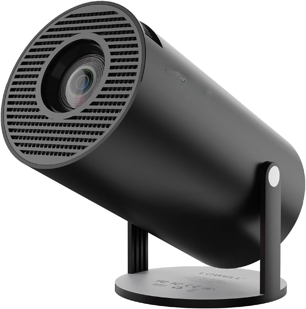 NÖRDIC Mini Portable Projector 720p HD-stöd Android 11 – WiFi 6, BT 5.0, 180° rotation, hemmabioprojektor