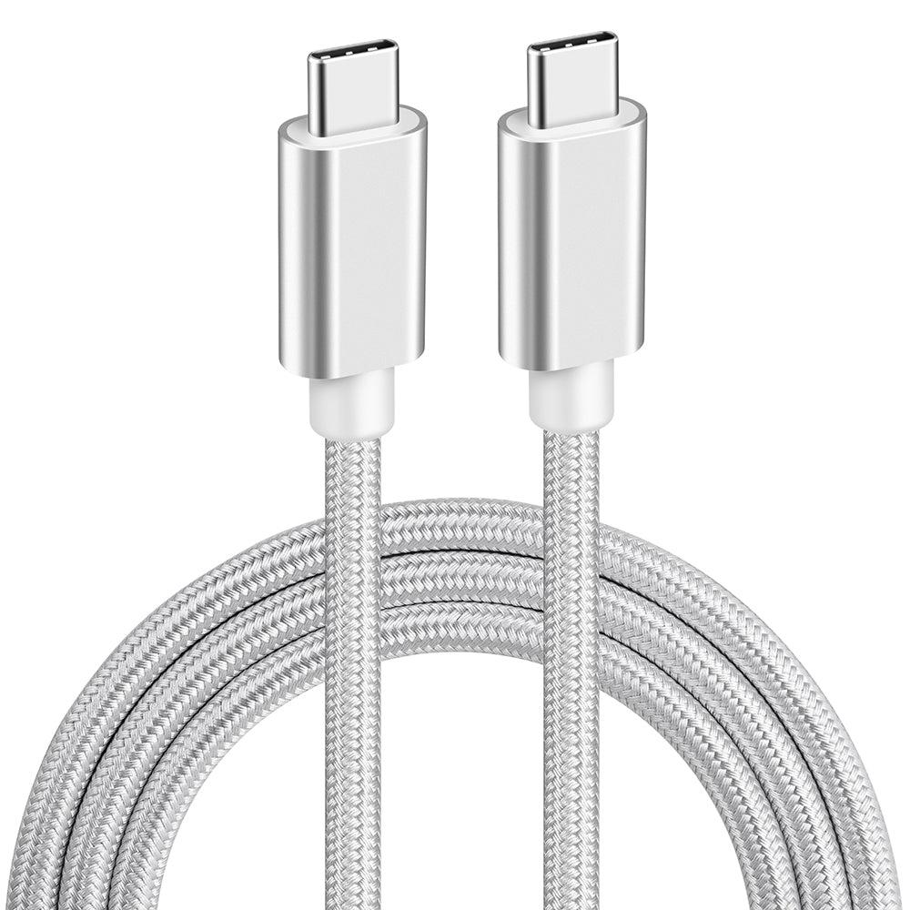 Valkoinen Nördic 2M Usb C 3.1 Usb C Nylon Braid Cable Quick Lataus 3A Gen1 5Gbps Power Delivery Pd 60W