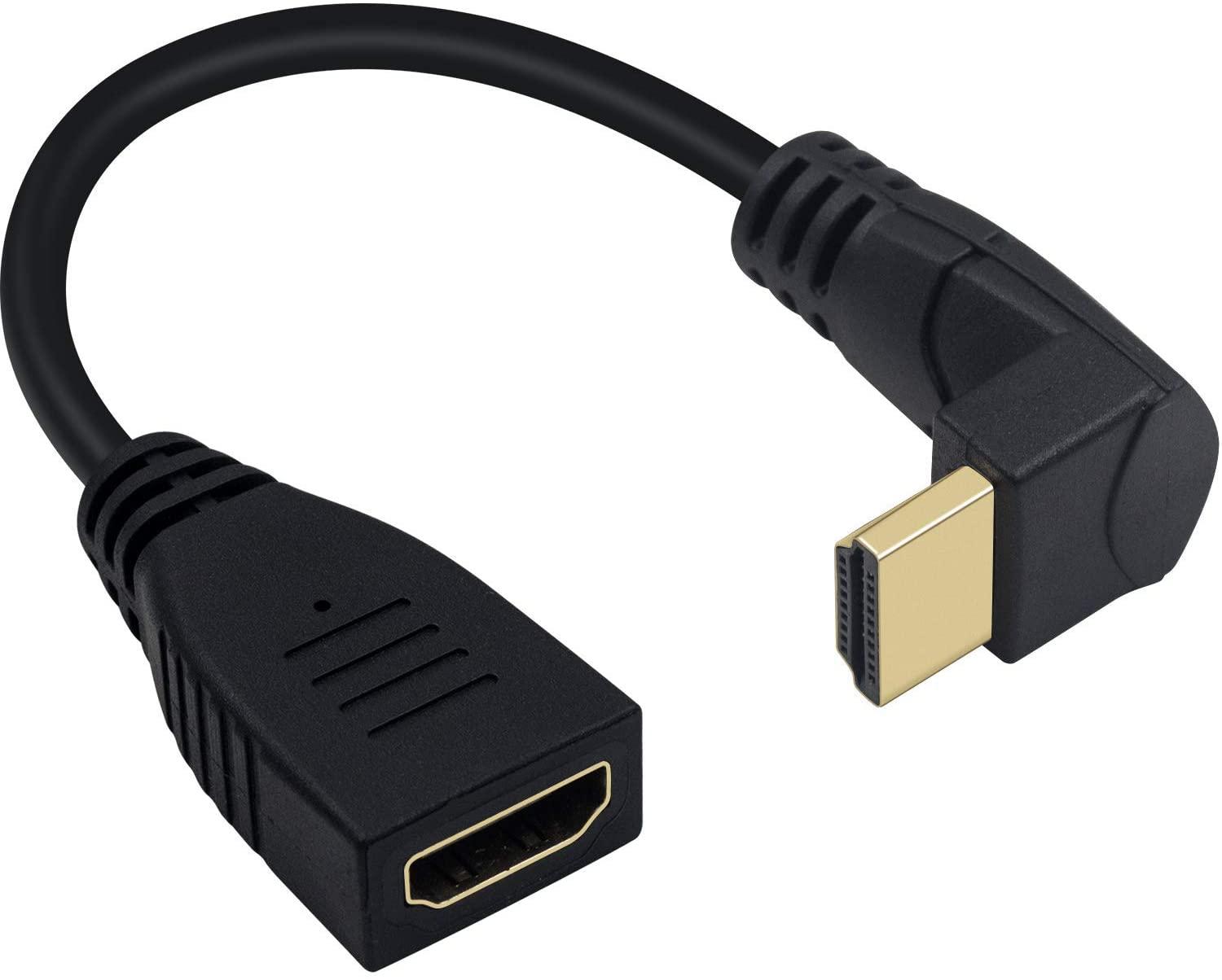 NÖRDIC vinklad HDMI adapter 4K30Hz UHD hane till hona 20cm