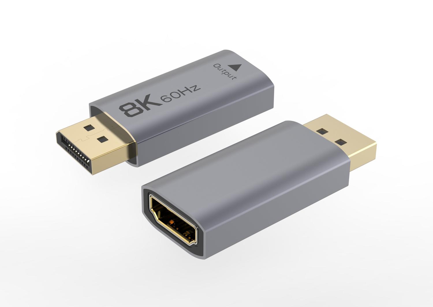 NÖRDIC Aktiv adapter Displayport 1.4 hane till HDMI 2.1 8K60Hz hona