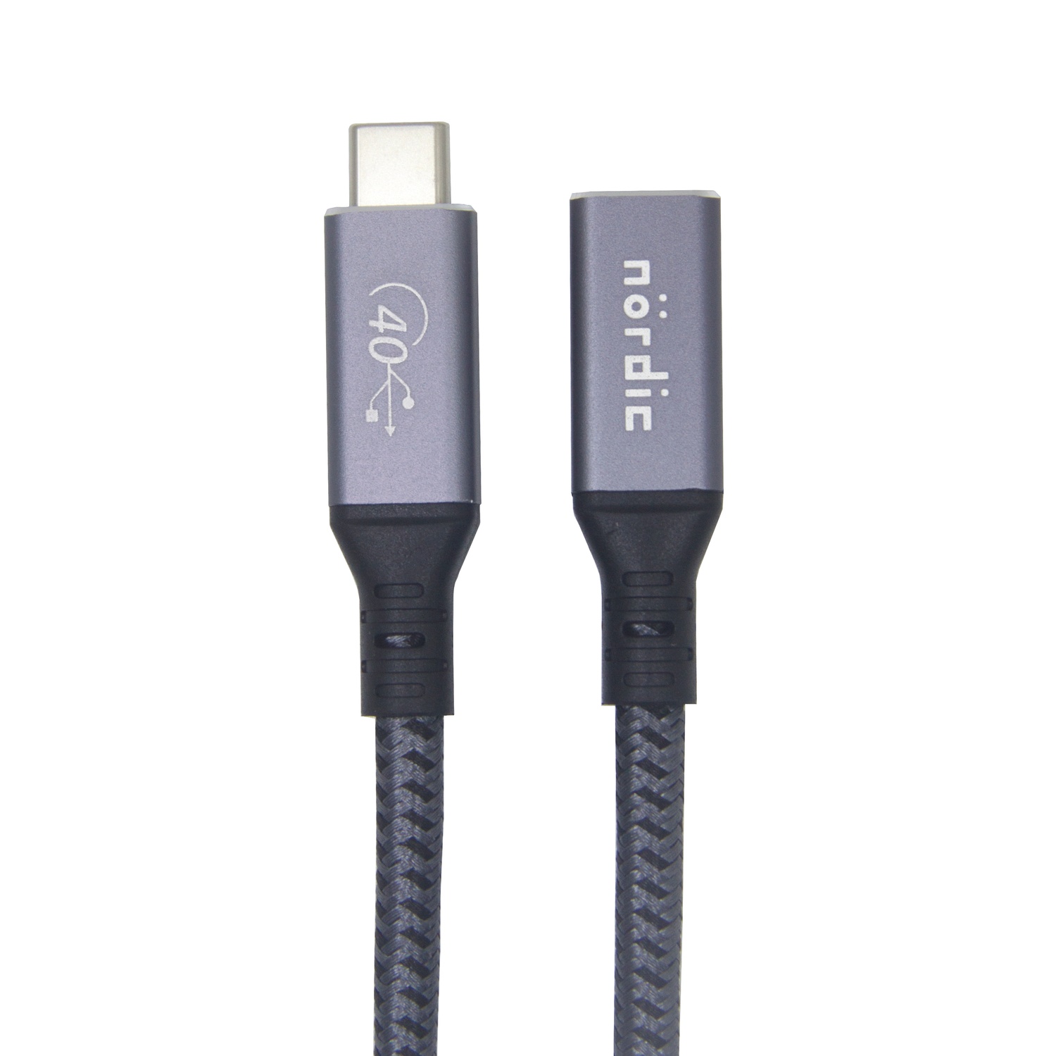 NÖRDIC 25cm USB 4 förlängningskabel 40Gbps 240W 8K60Hz