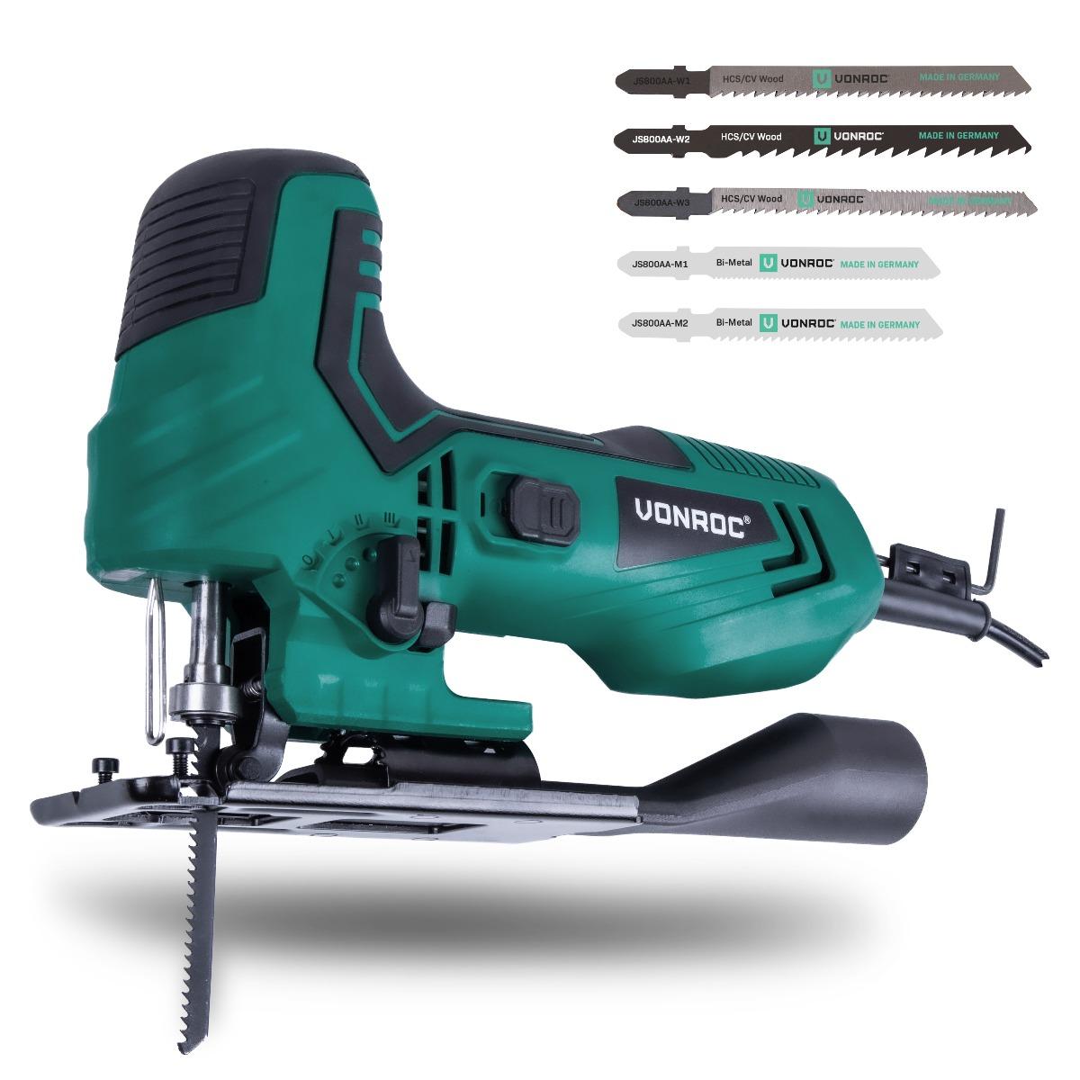 Vonroc Ljus Sticksåg 550W | Inkl. 5 Sågblad