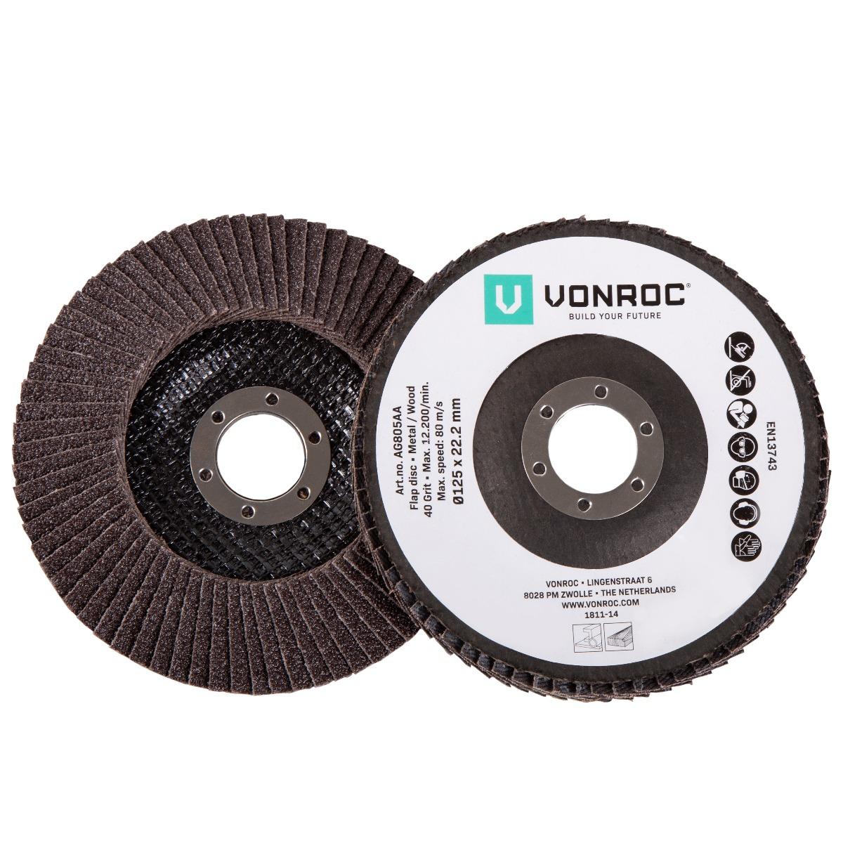VONROC Lamellslipskiva 125mm – 2st