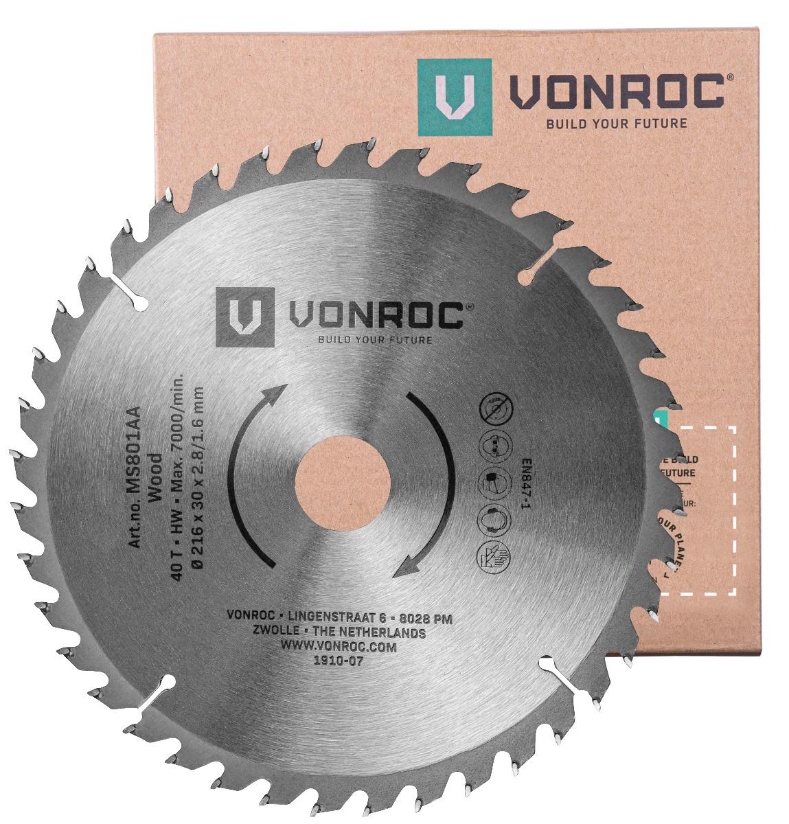 VONROC Sågblad för geringssåg - 216 x 30 mm - 40T