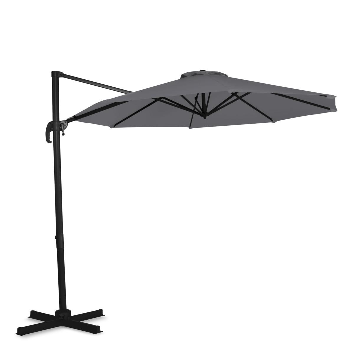 VONROC Premium Cantilever Parasoll Bardolino 300cm – 360° Roterbart – UV-Skyddande Polyester – Rostfri Aluminiumram – Inkl. Överdrag
