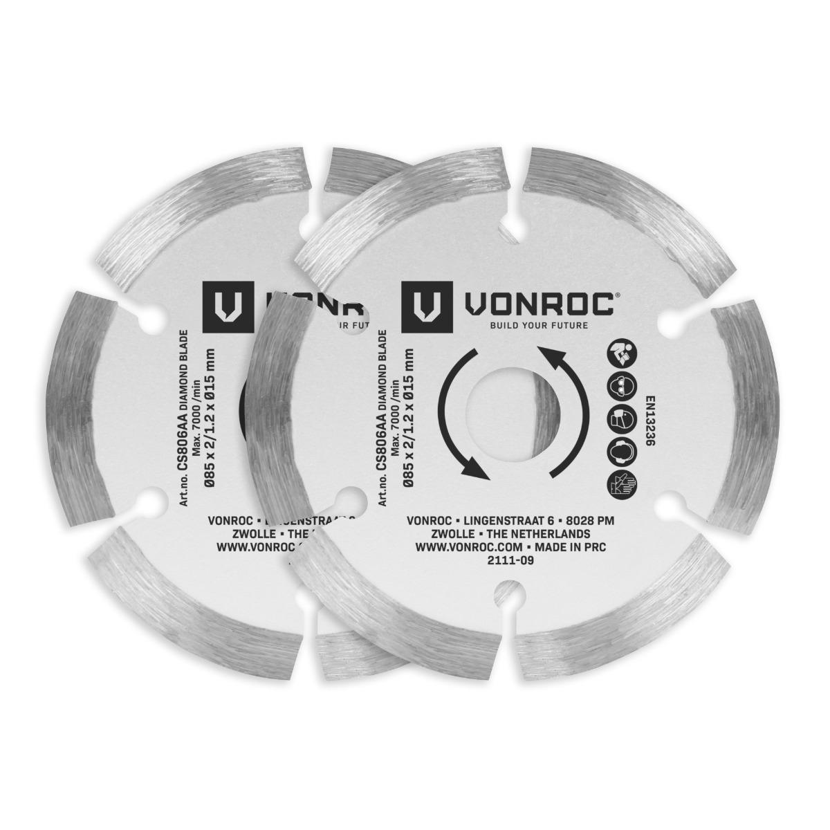 VONROC Diamantsågklinga för kompakta cirkelsågar – 85x15mm