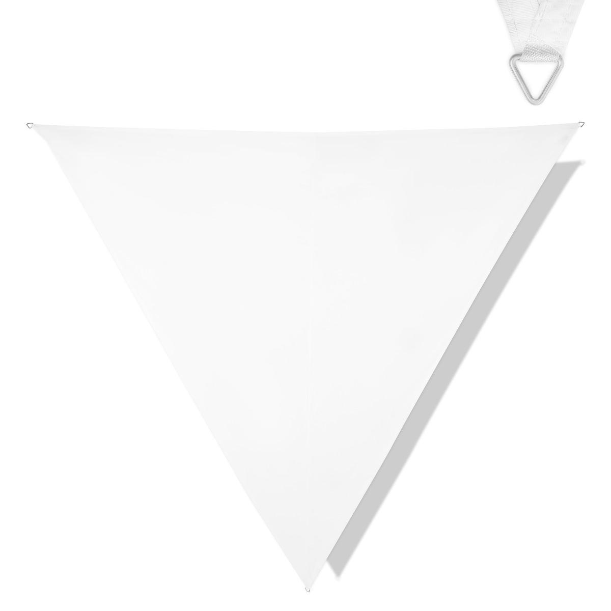 VONROC Solsegel Triangel 360cm – Vit, UV-Skydd 50+, Vattenavvisande Polyester, För Trädgård & Uteplats