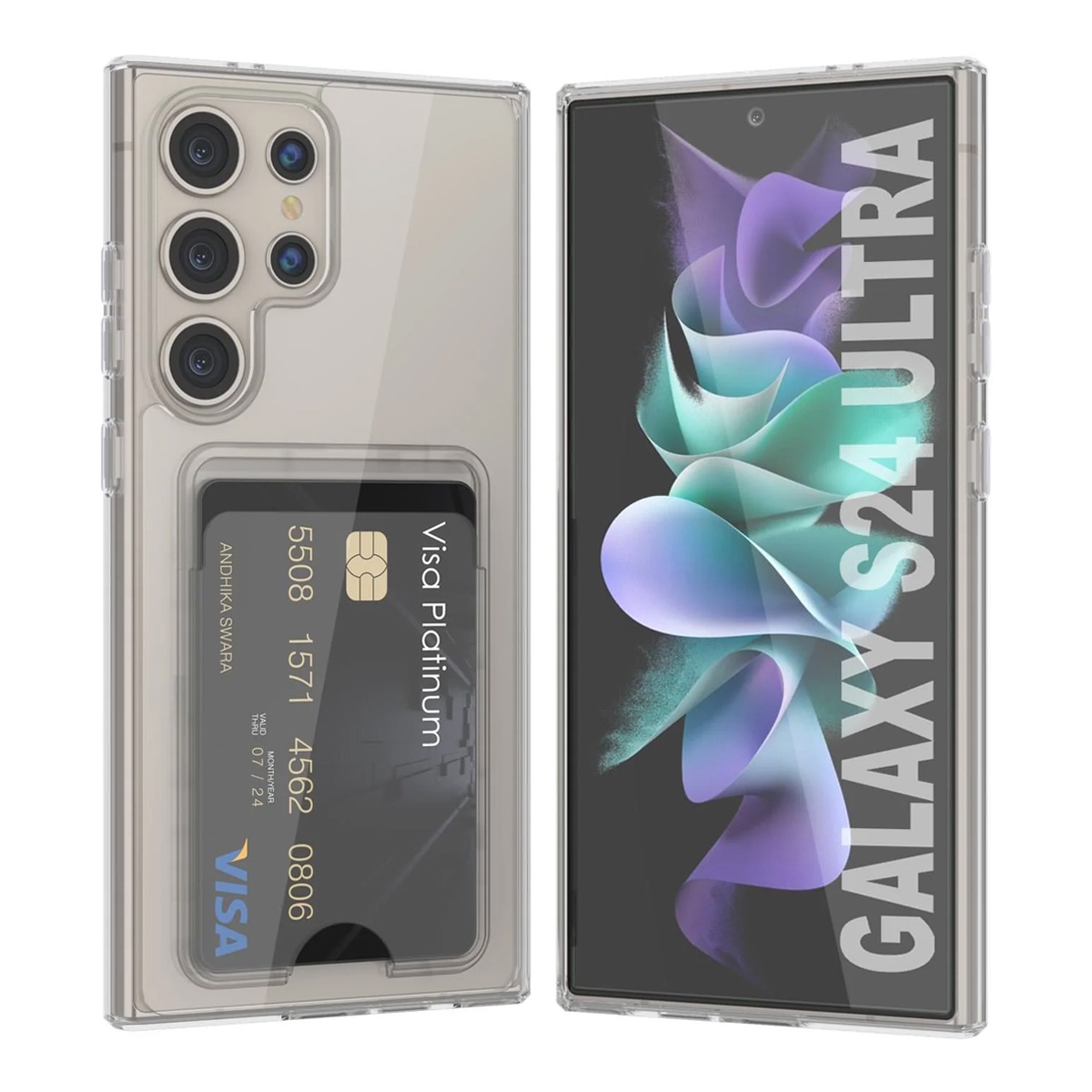 Galaxy S24 Ultra Mobilskal med Korthållare TPU