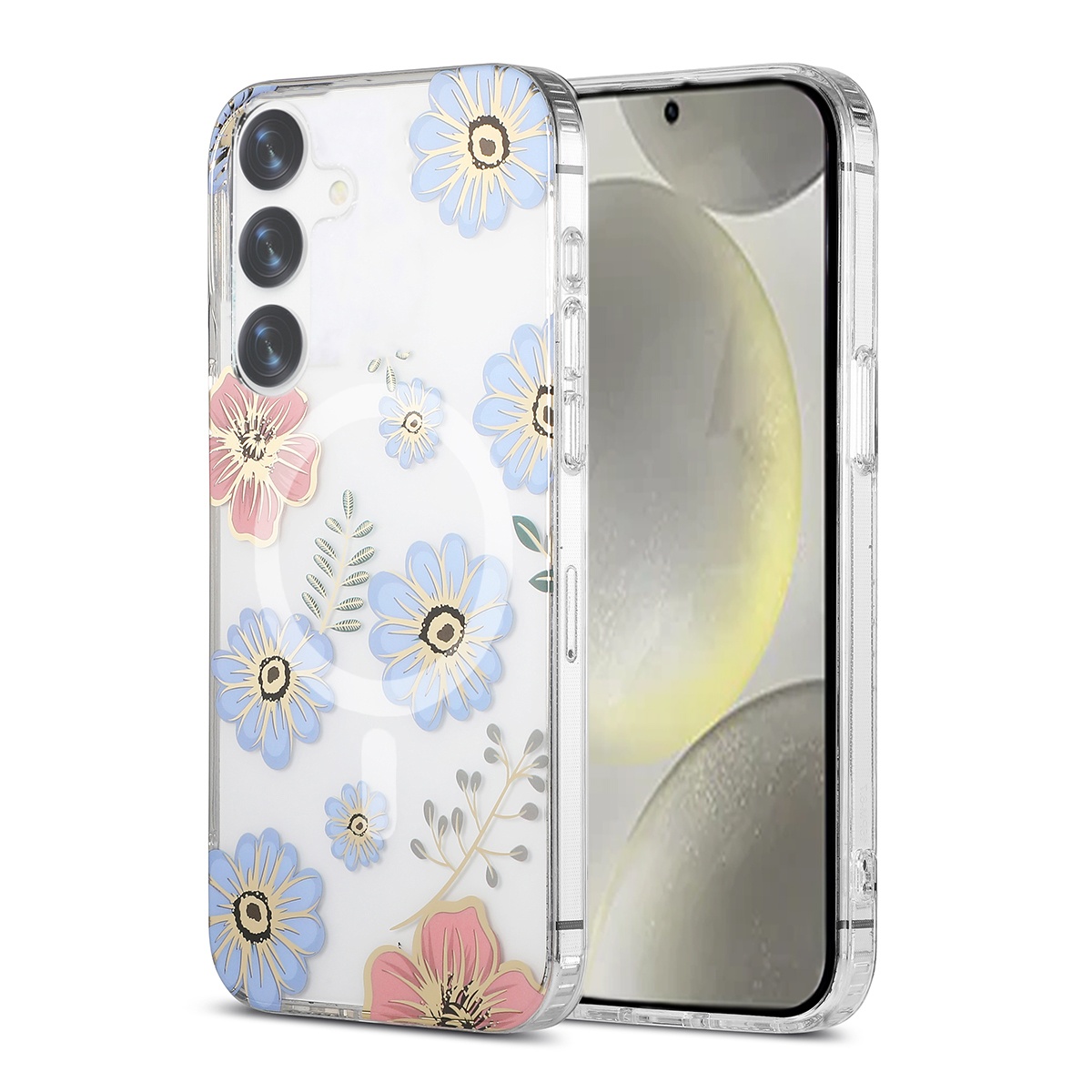 Galaxy S24 Plus Mobilskal Magnet - Blommor Röd