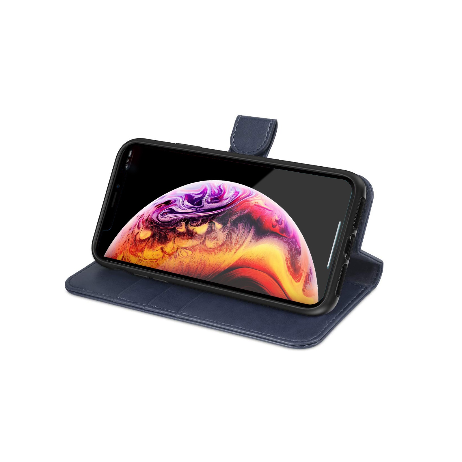 iPhone XS Max Plånboksfodral Läder med Stativ