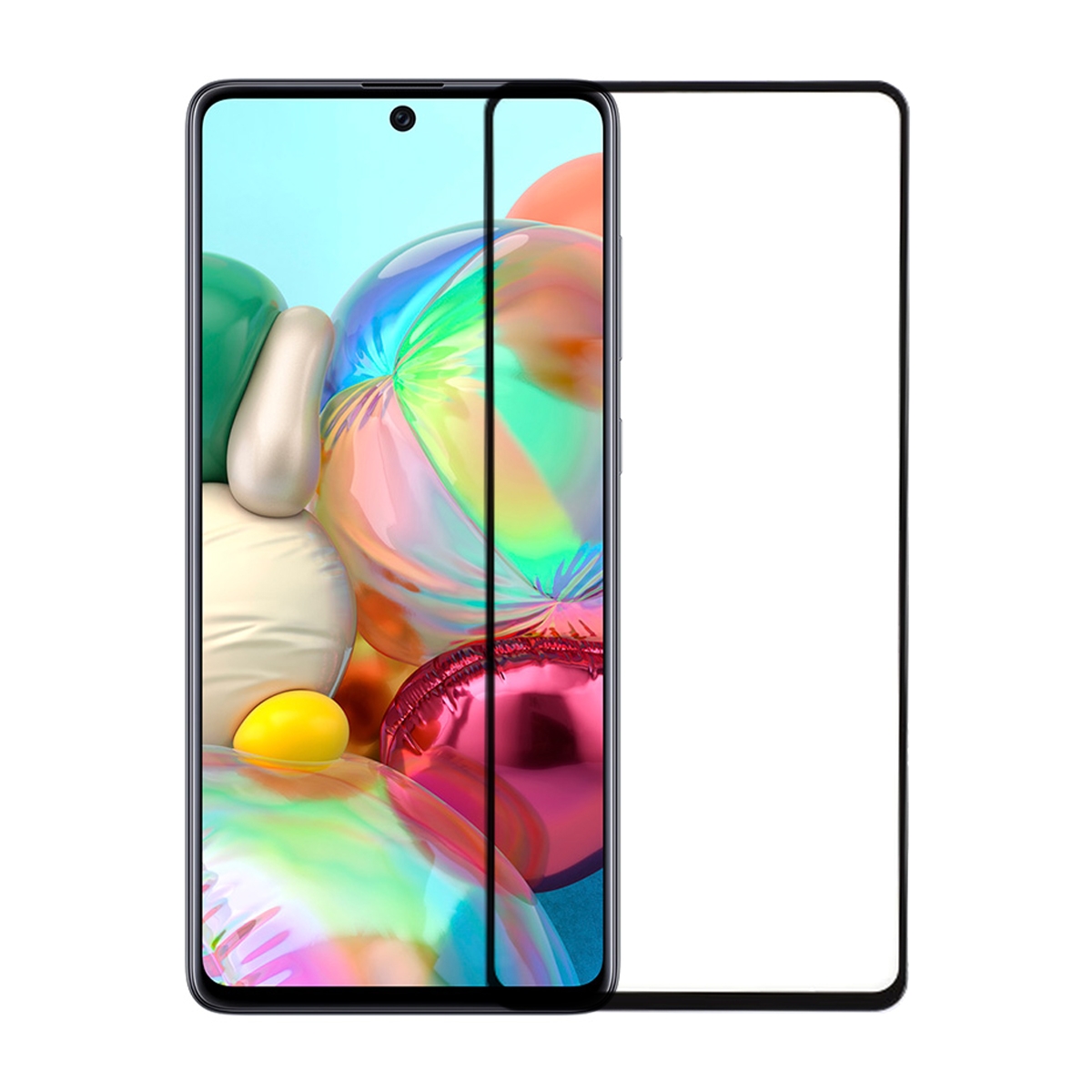 Skärmskydd Galaxy A71 - 3D Härdat Glas Svart (miljö)