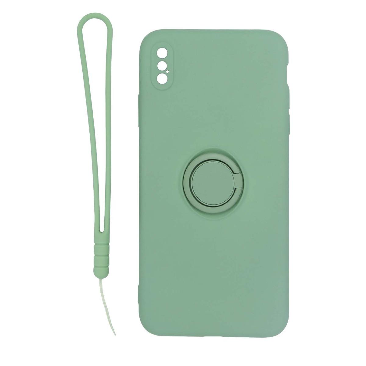 iPhone X/XS Silikonskal med Ringhållare och Handrem