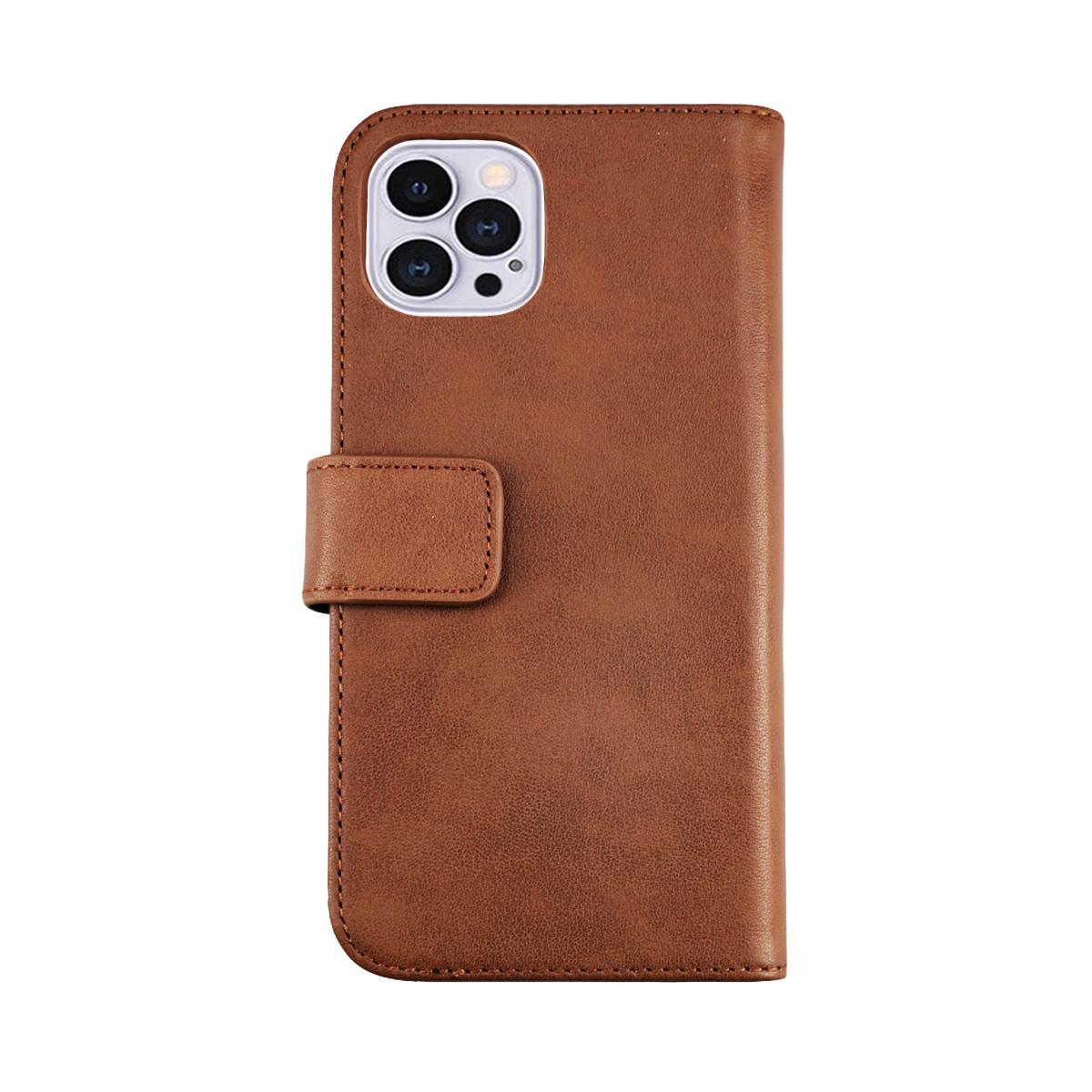 iPhone 13 Pro Plånboksfodral Läder Rvelon - Brun